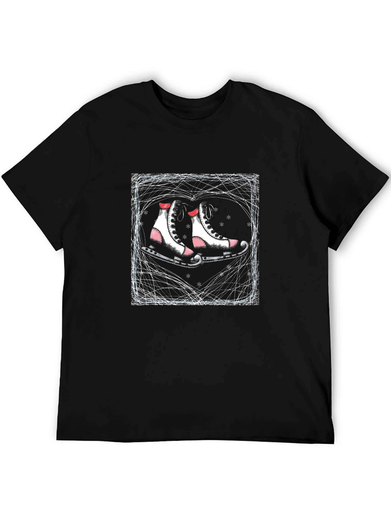 Camiseta Negra con Patines Artísticos Románticos
