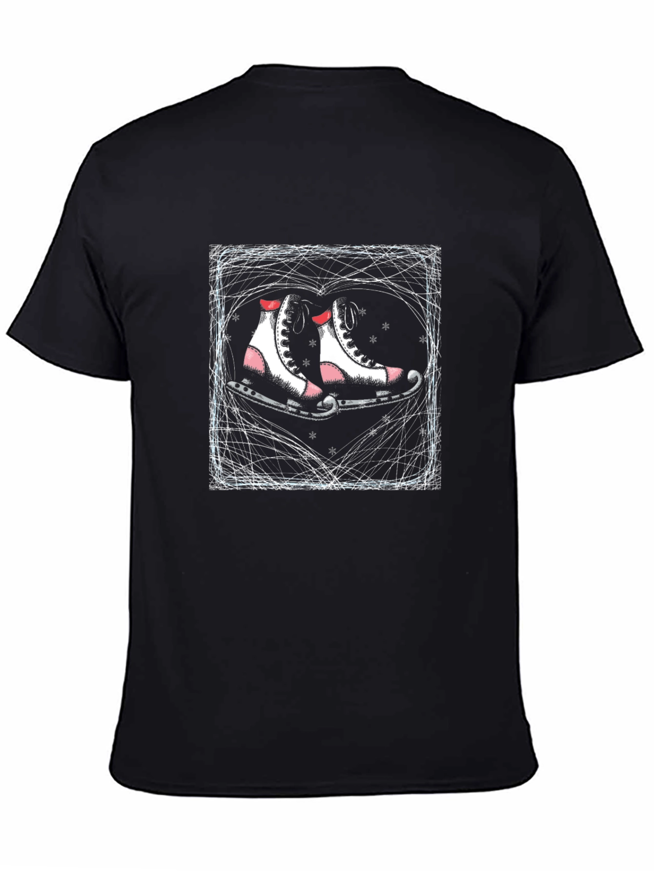 Camiseta Negra con Patines Artísticos Románticos