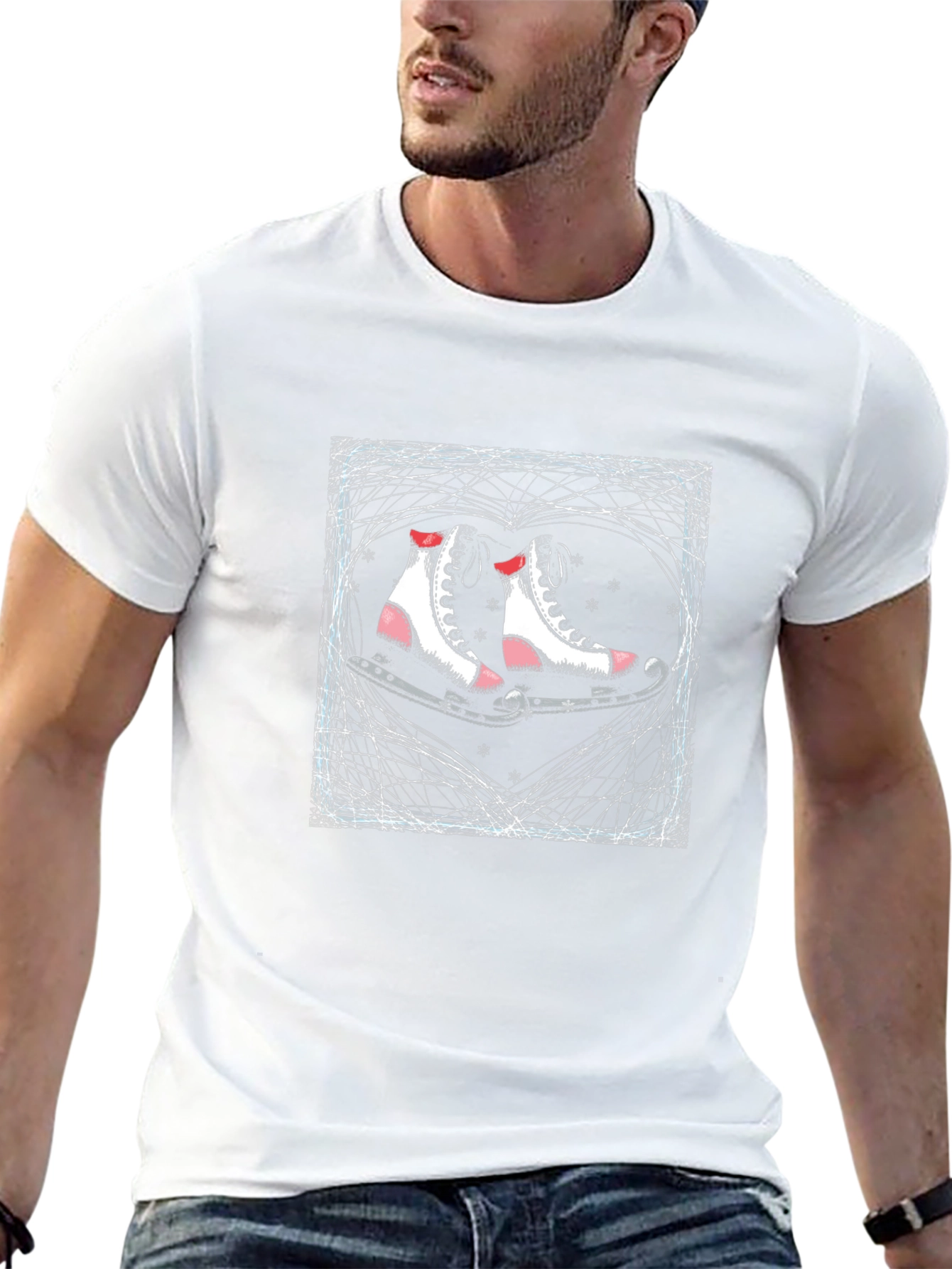 Camiseta Negra con Patines Artísticos Románticos