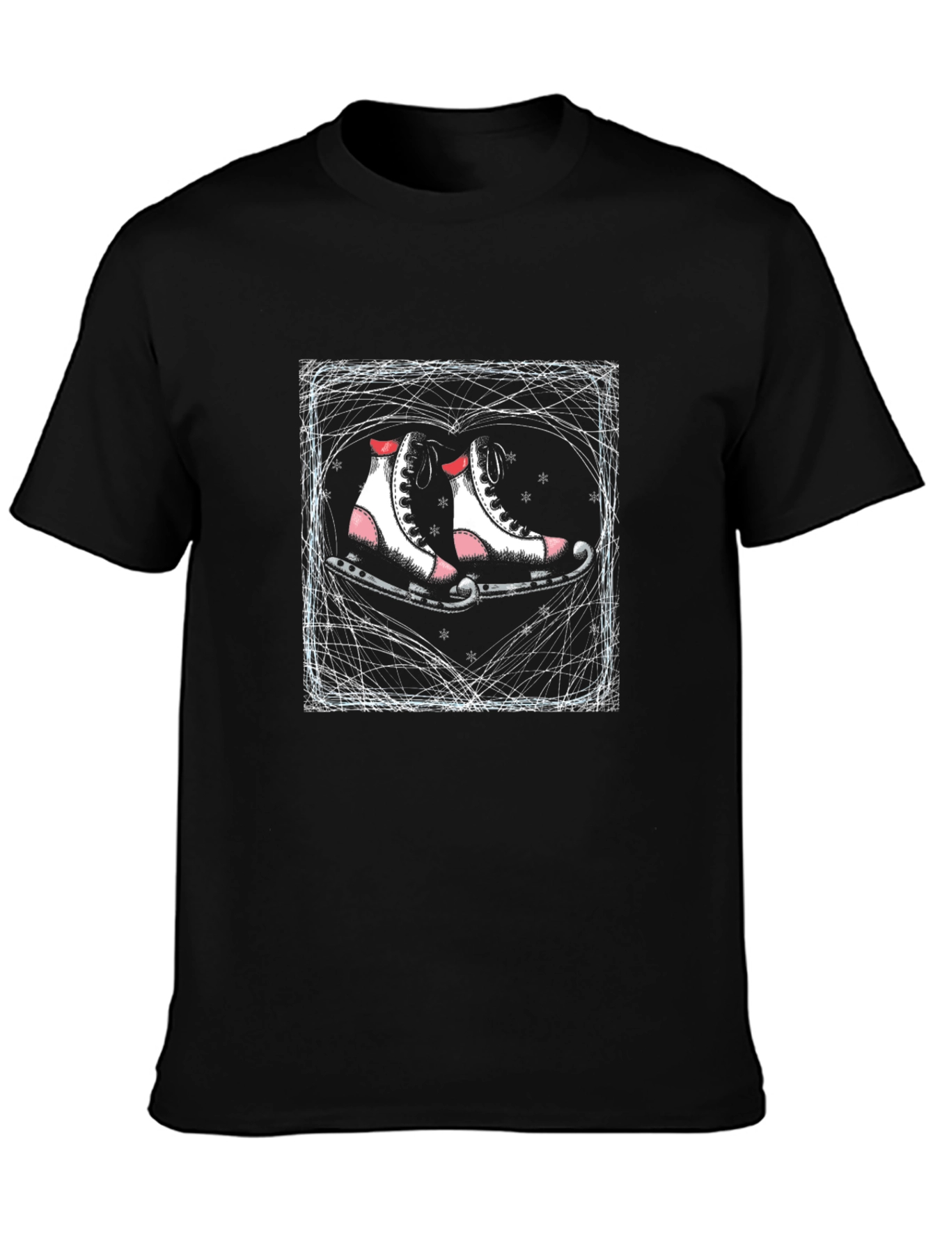 Camiseta Negra con Patines Artísticos Románticos