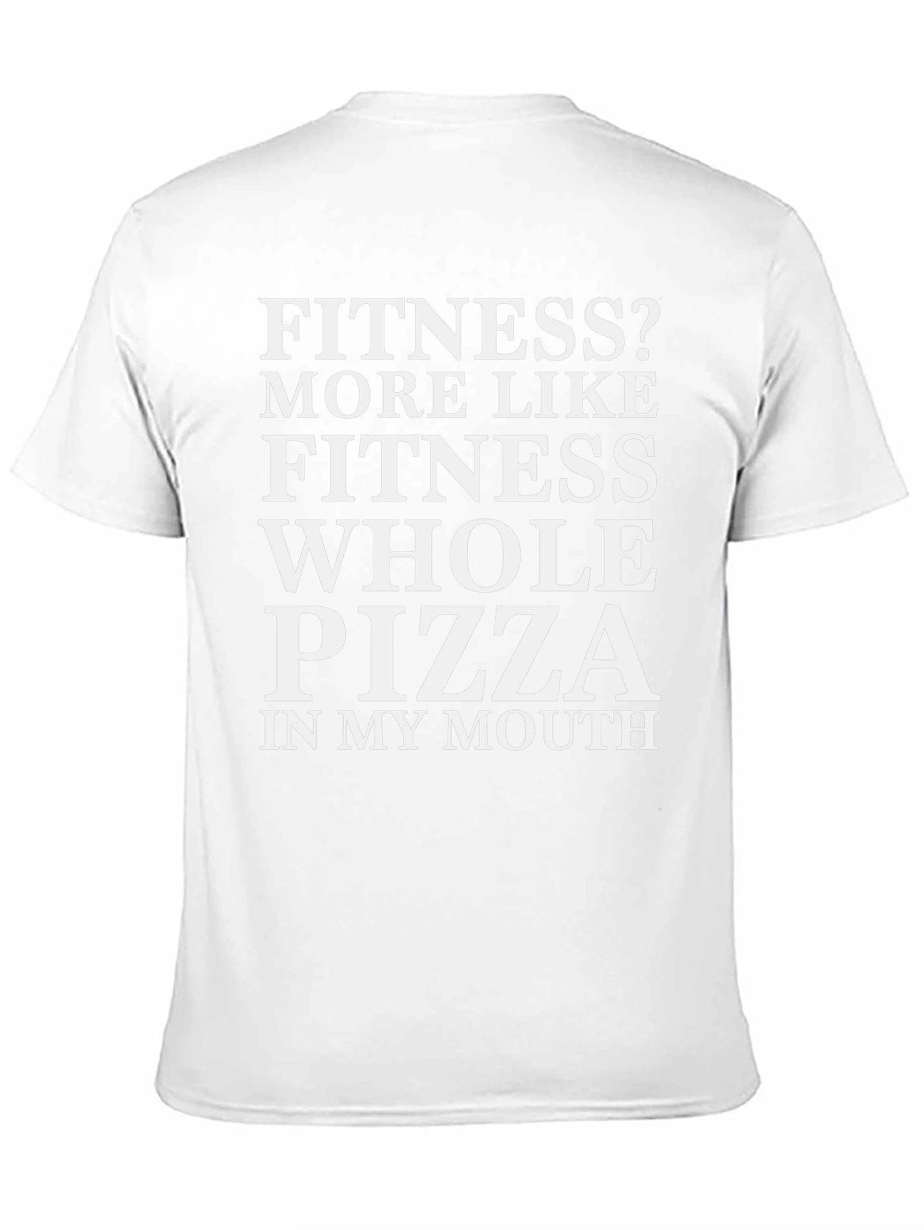 Camiseta Humorística Negra Fitness? Pizza!