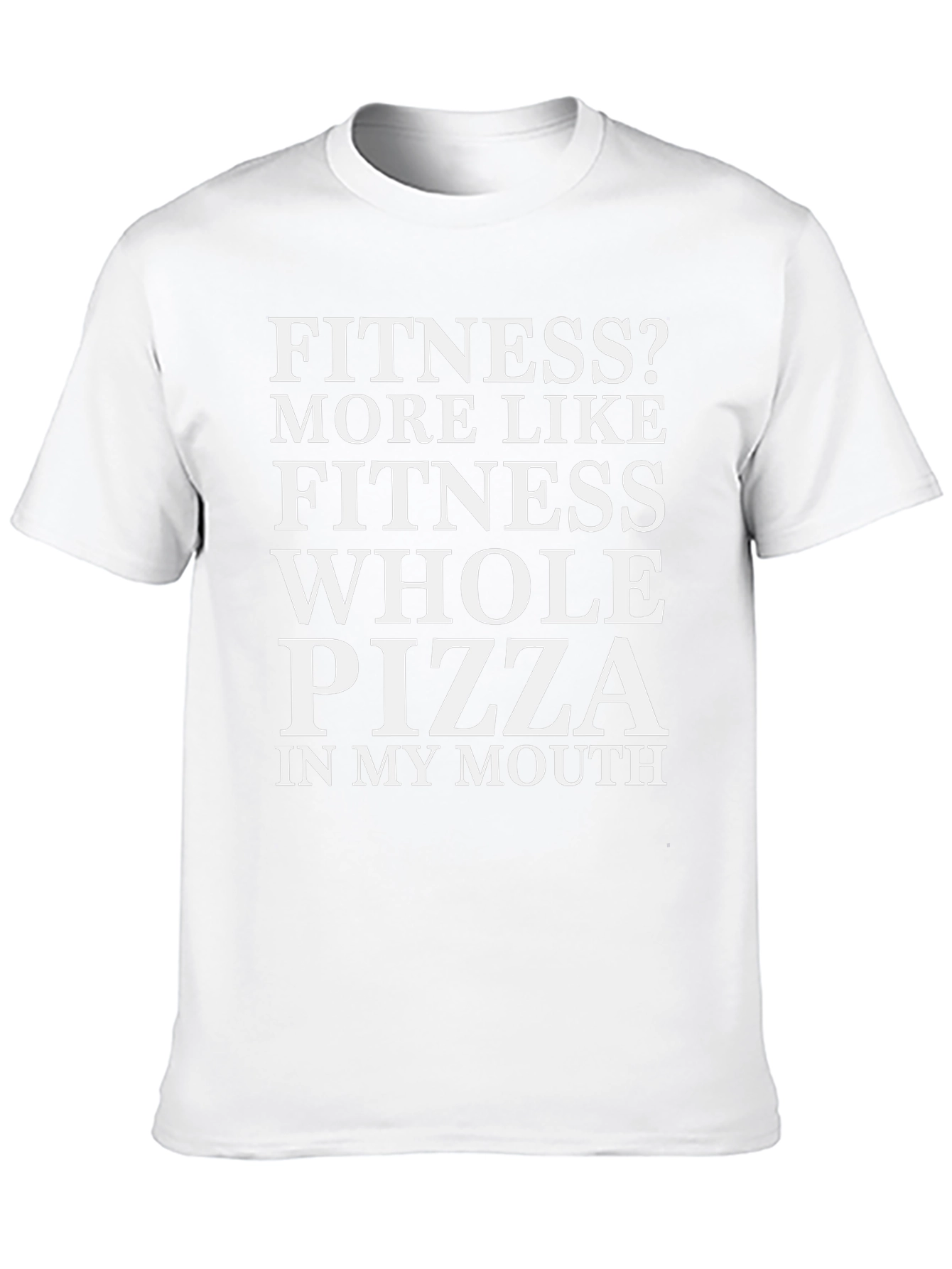 Camiseta Humorística Negra Fitness? Pizza!