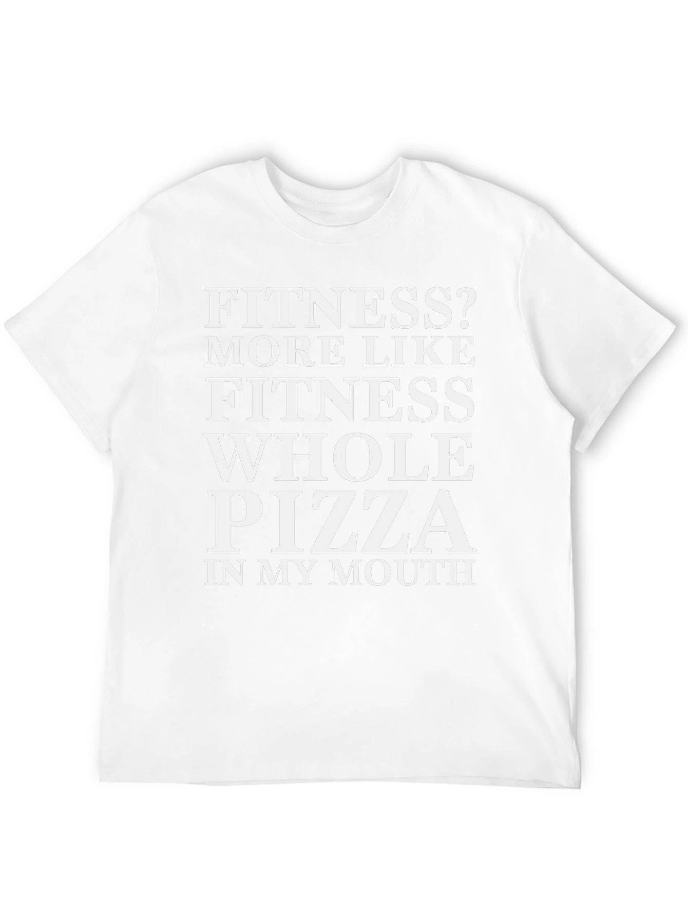 Camiseta Humorística Negra Fitness? Pizza!