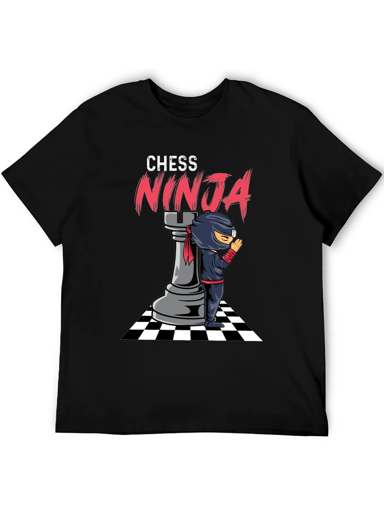 Camiseta Negra Ajedrez Ninja Hombre