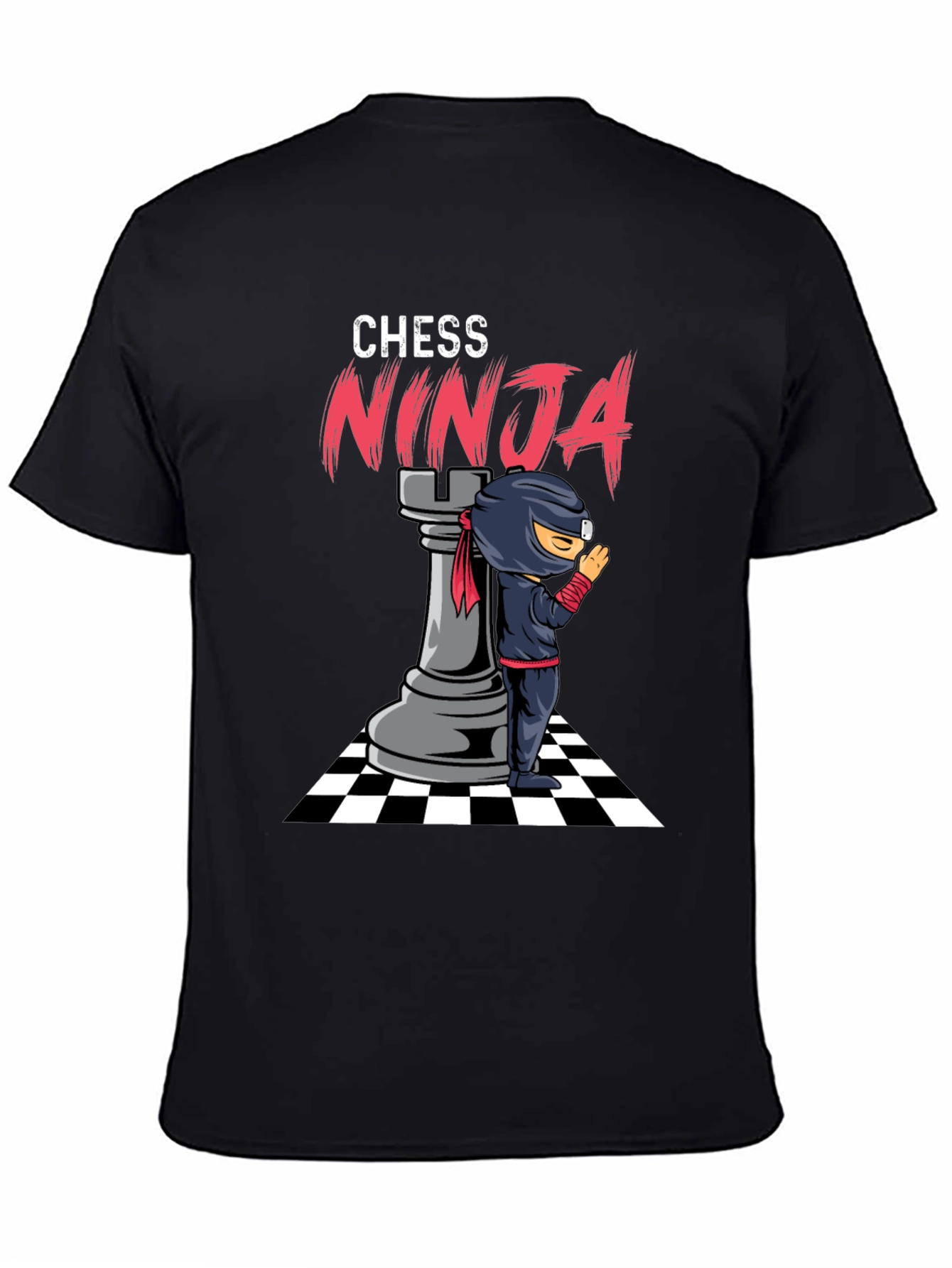 Camiseta Negra Ajedrez Ninja Hombre