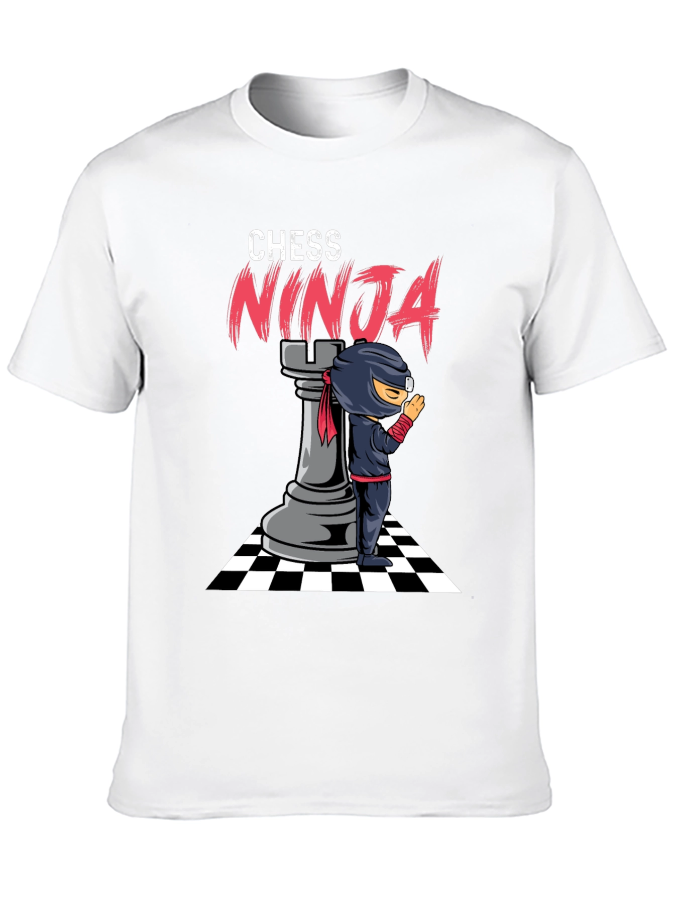 Camiseta Negra Ajedrez Ninja Hombre