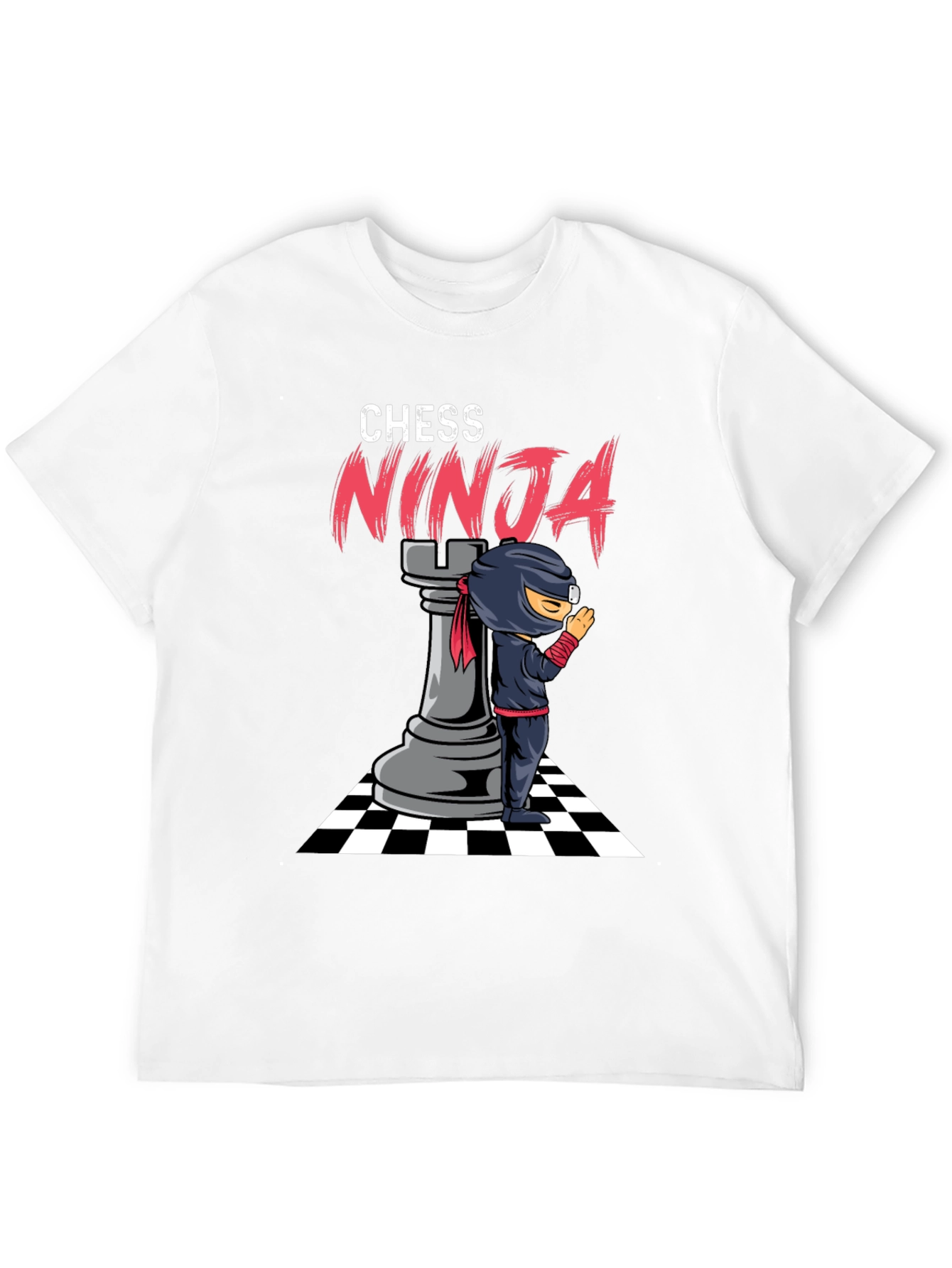 Camiseta Negra Ajedrez Ninja Hombre