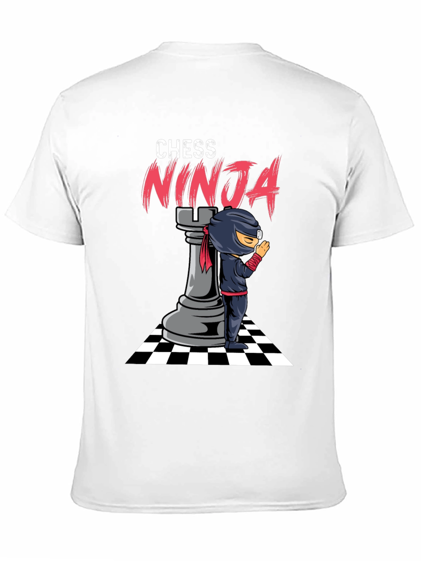 Camiseta Negra Ajedrez Ninja Hombre