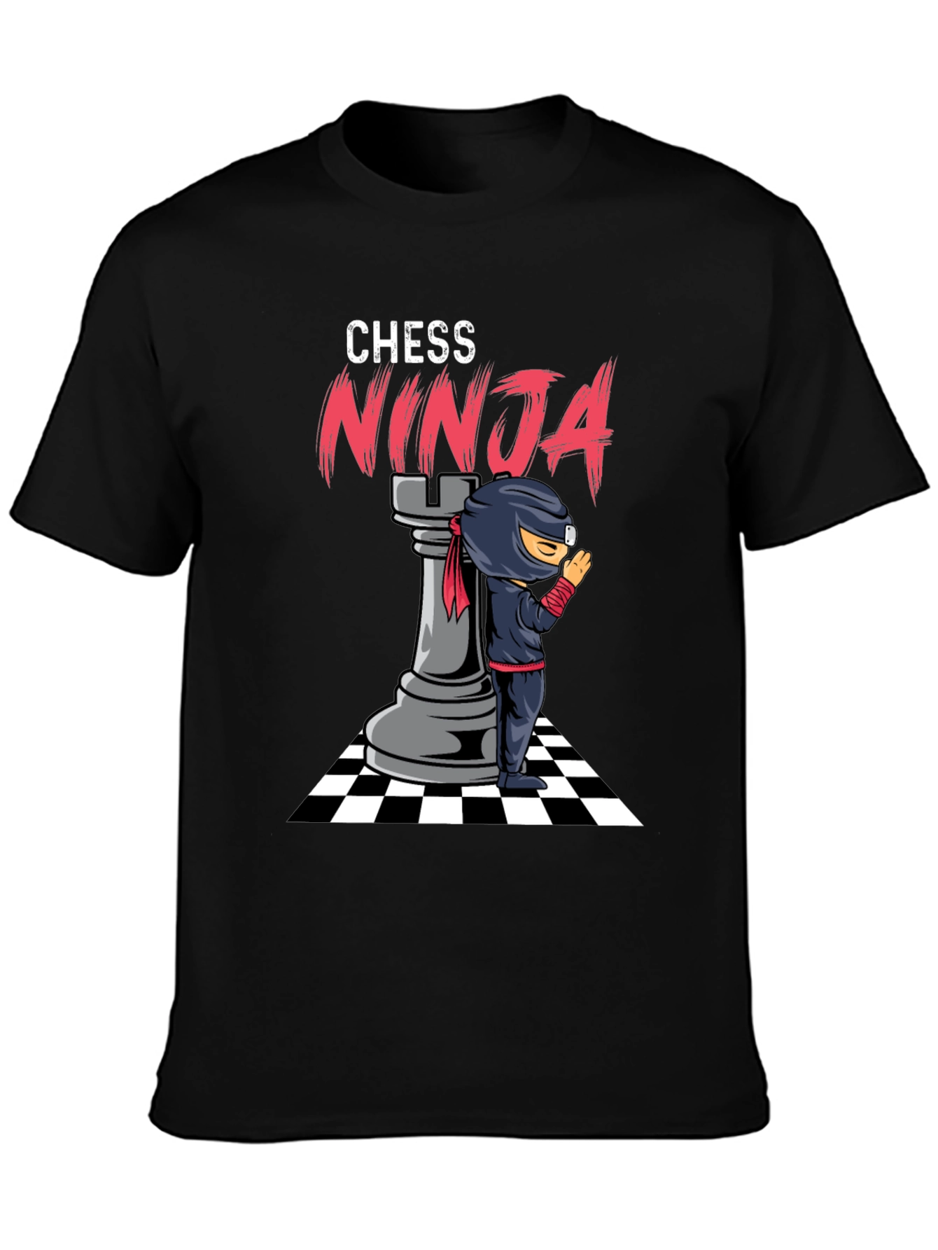 Camiseta Negra Ajedrez Ninja Hombre