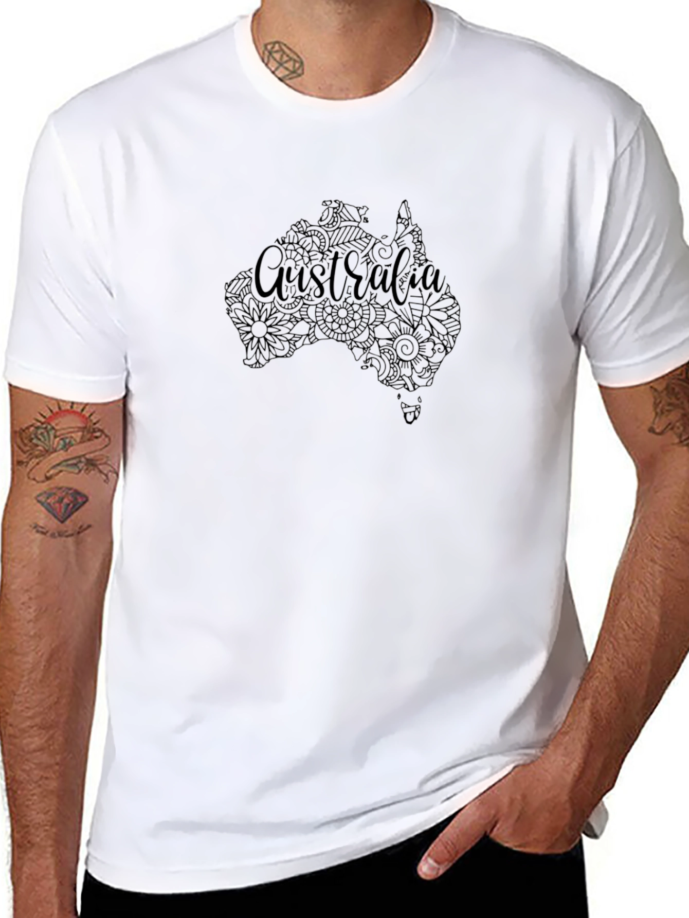 Camiseta Negra Australia Floral