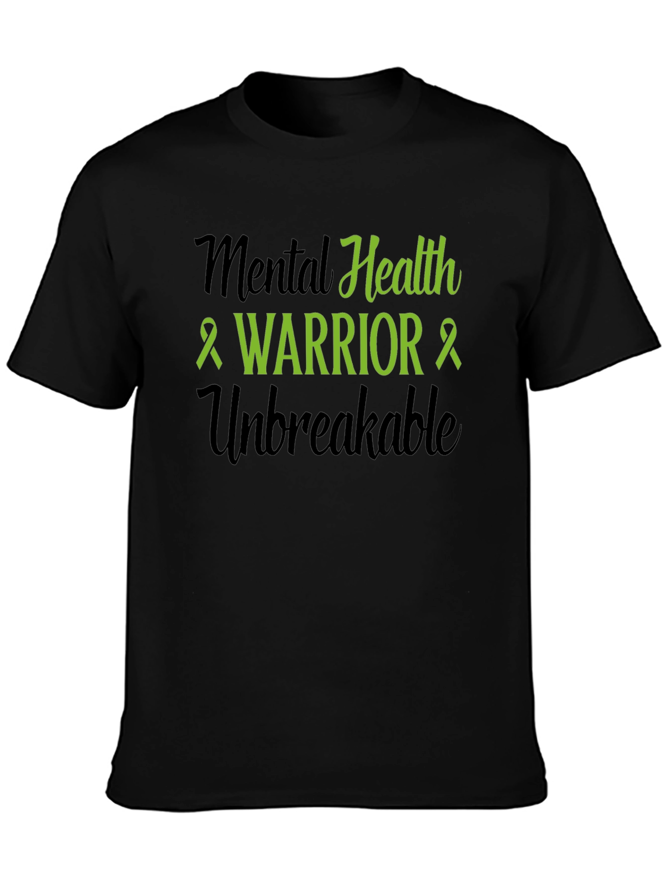 Camiseta Negra: Guerrero de la Salud Mental Unbreakable