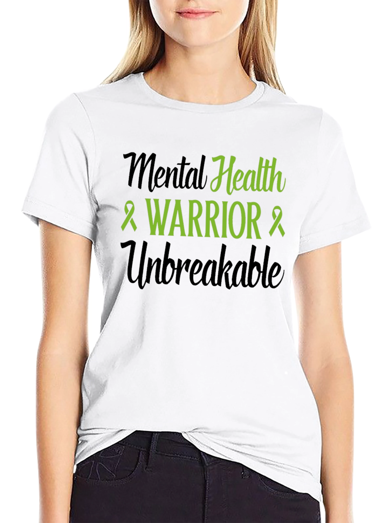 Camiseta Negra: Guerrero de la Salud Mental Unbreakable