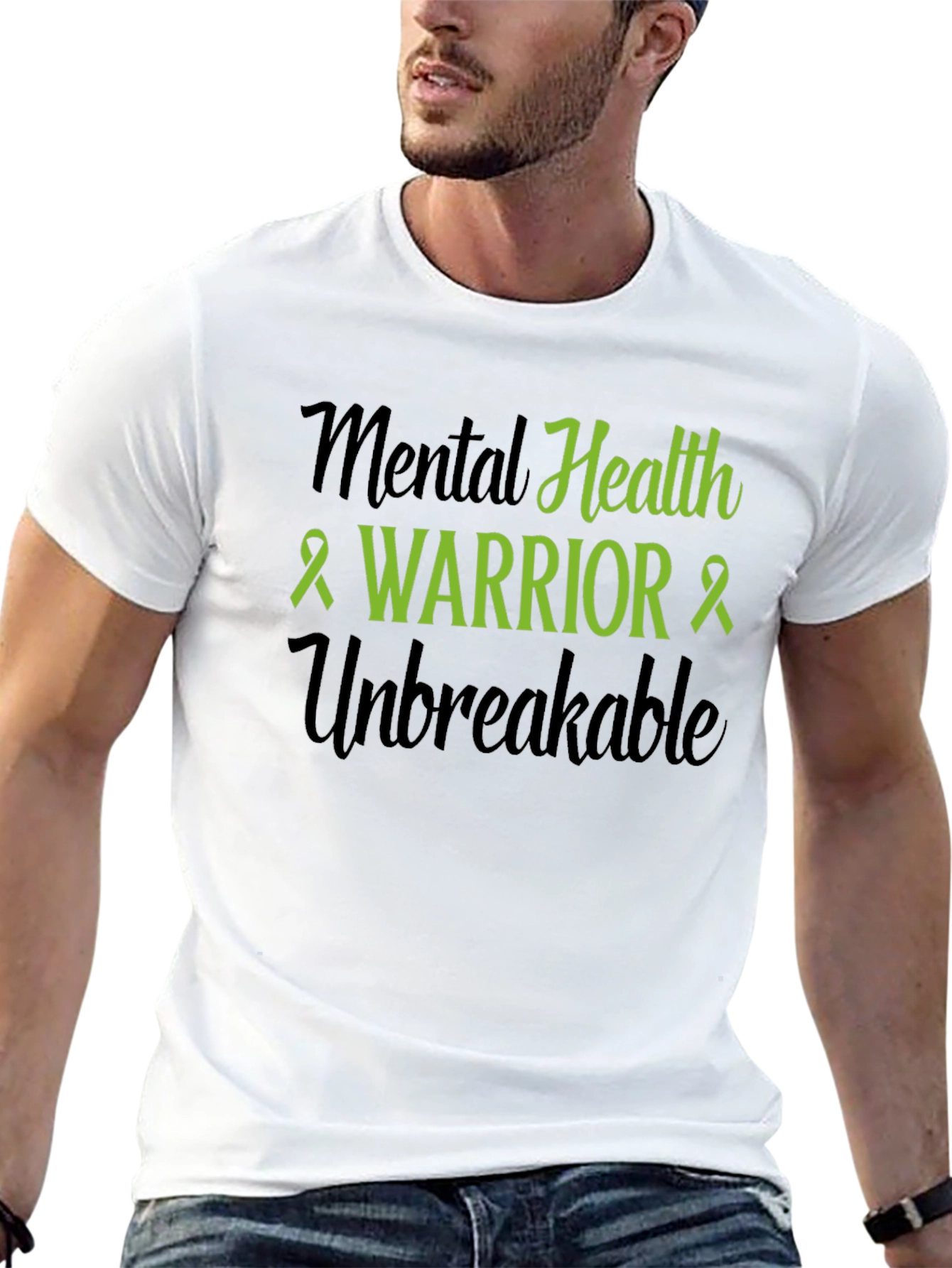 Camiseta Negra: Guerrero de la Salud Mental Unbreakable