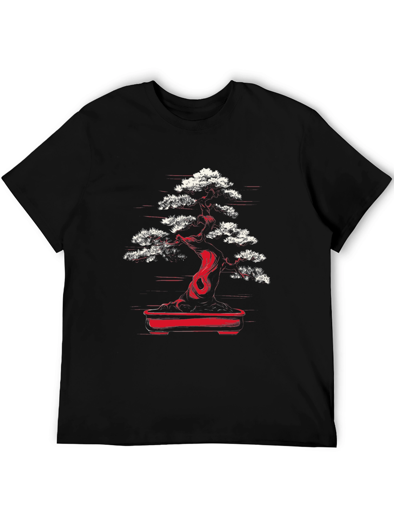 Camiseta Negra con Diseño Bonsái Japonés