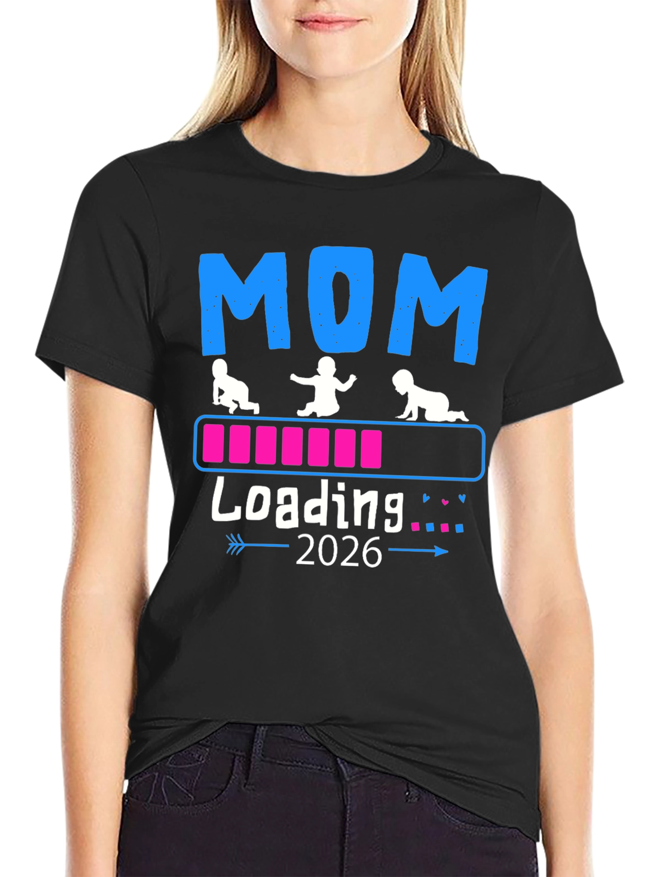 Camiseta Mamá Cargando 2026 - Anuncio de Bebé