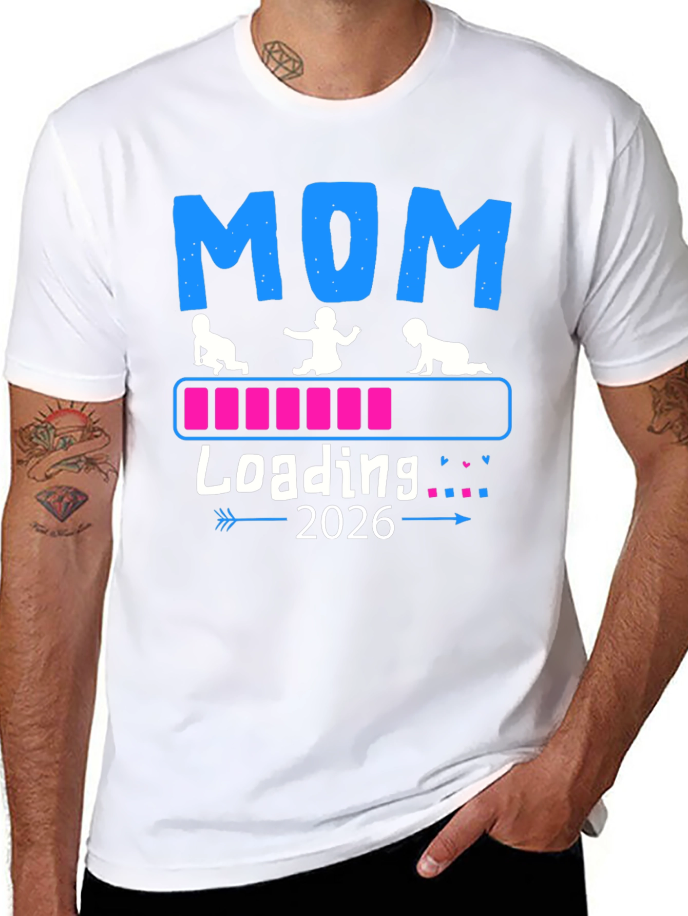 Camiseta Mamá Cargando 2026 - Anuncio de Bebé