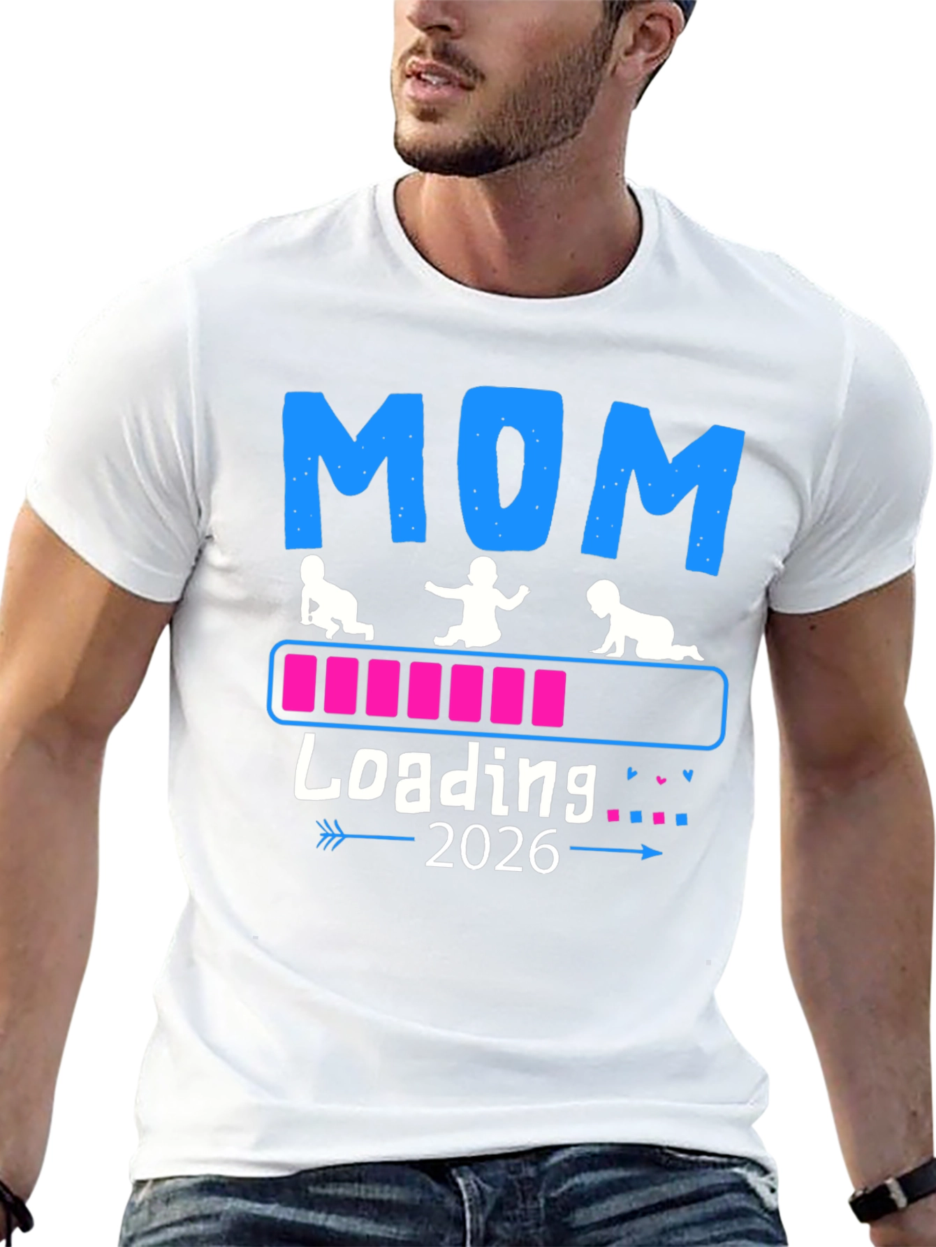 Camiseta Mamá Cargando 2026 - Anuncio de Bebé