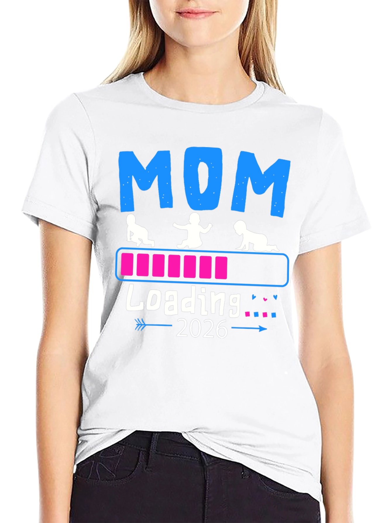 Camiseta Mamá Cargando 2026 - Anuncio de Bebé