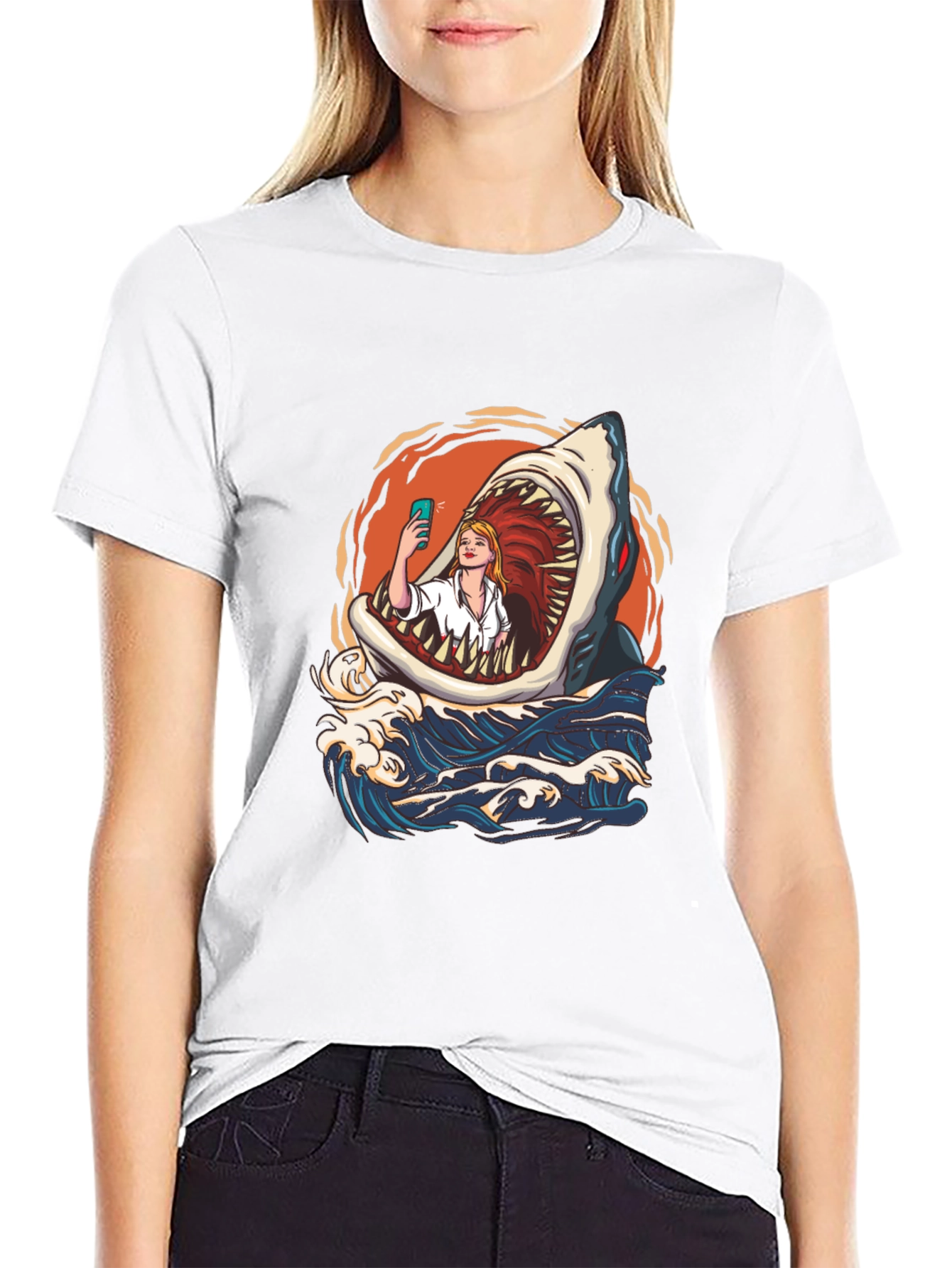 Camiseta Tiburón Selfie - Diseño Único