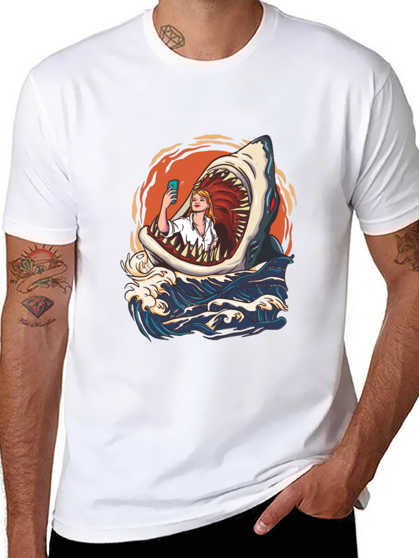 Camiseta Tiburón Selfie - Diseño Único