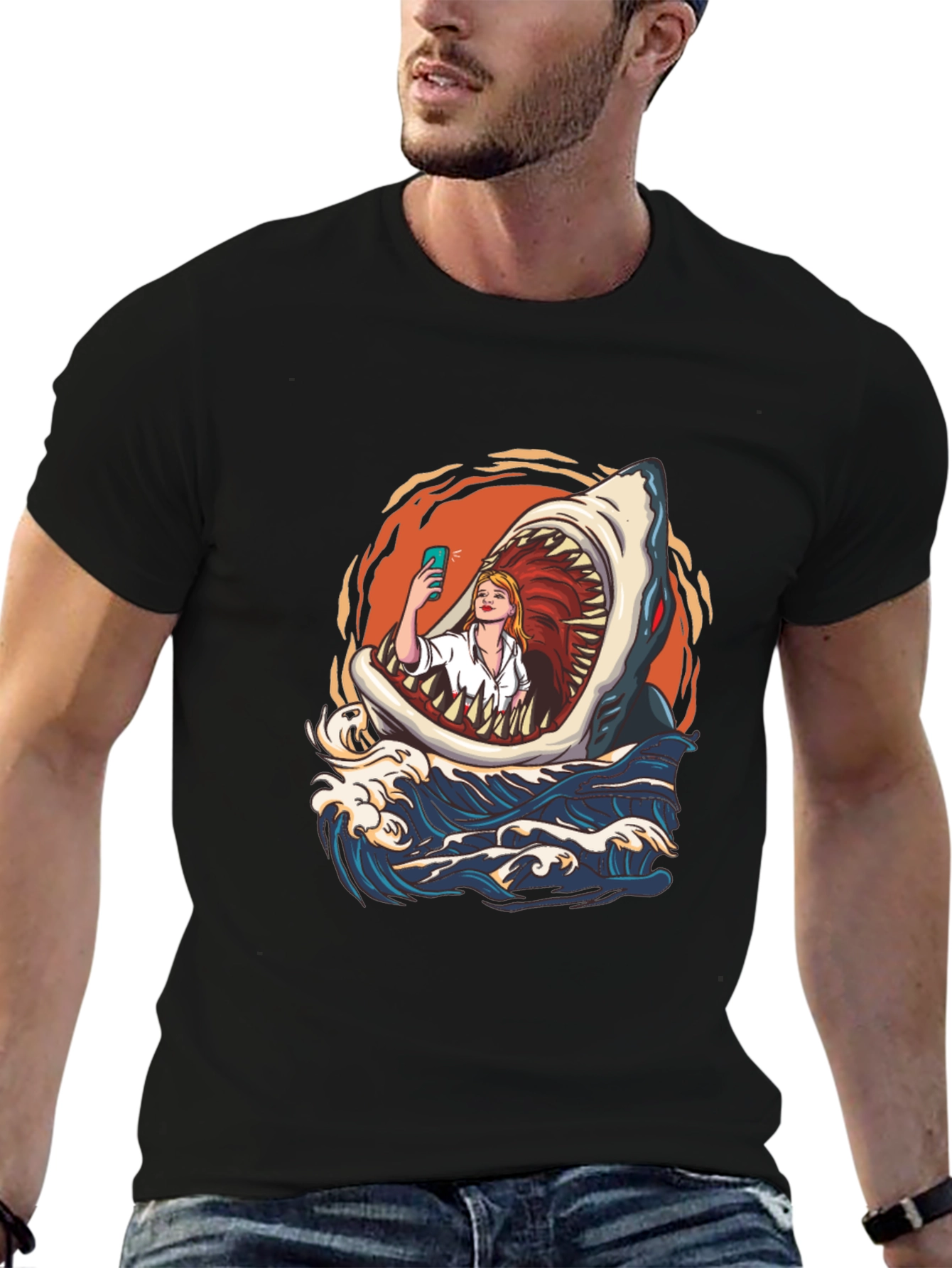 Camiseta Tiburón Selfie - Diseño Único