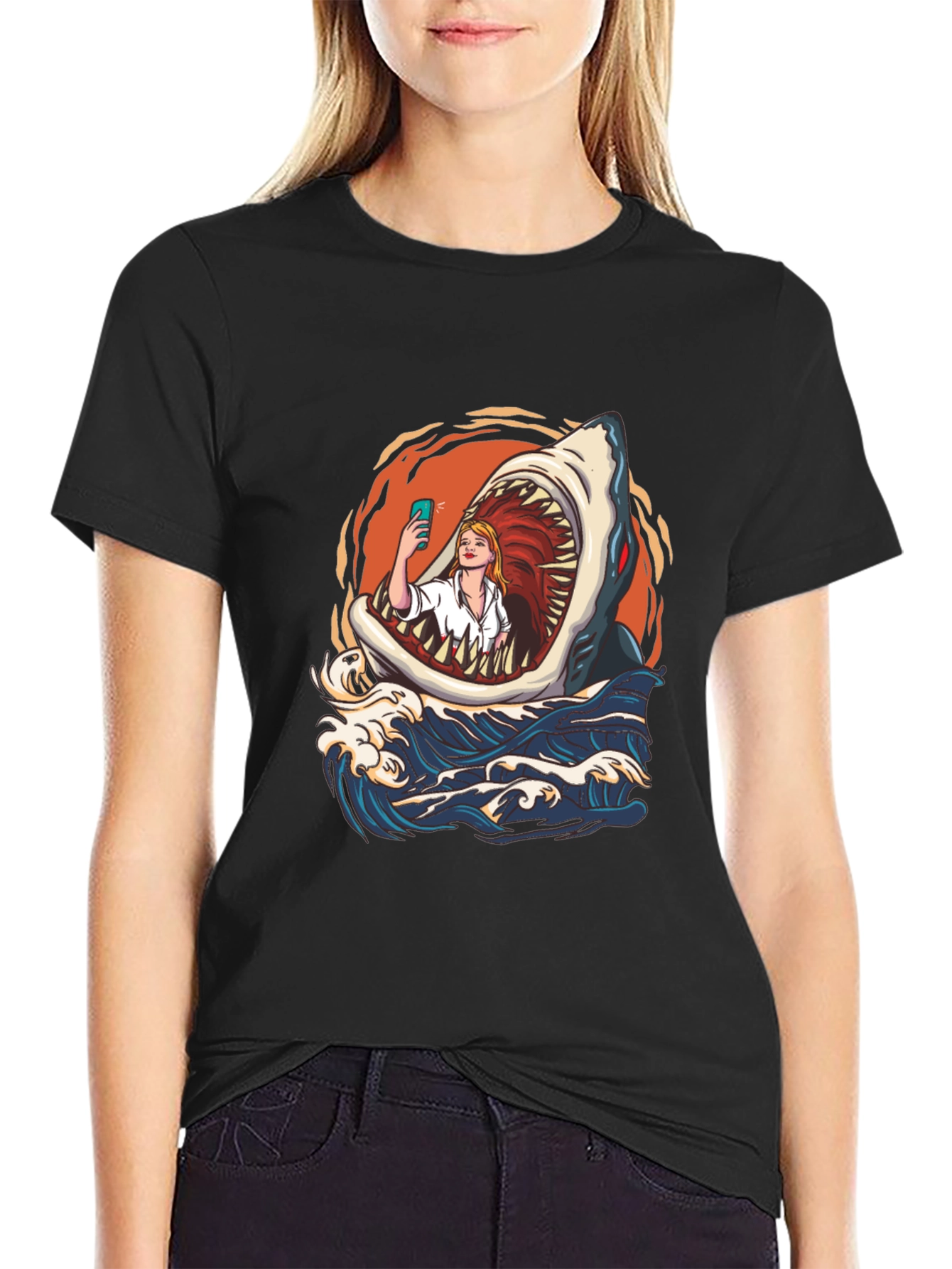 Camiseta Tiburón Selfie - Diseño Único