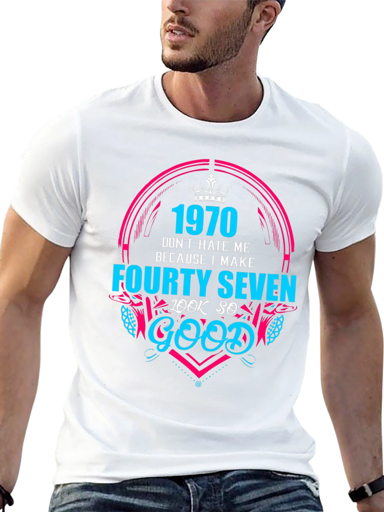 Camiseta Negra 1970 Forty Seven Look So Good