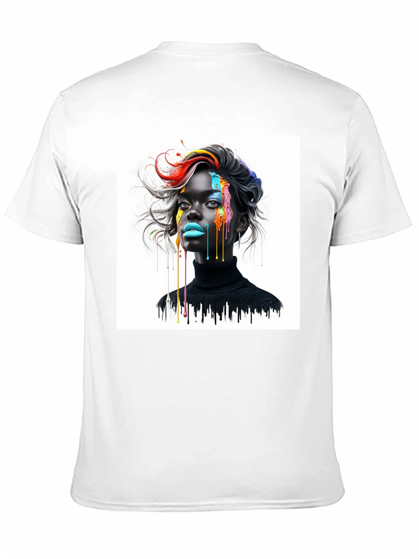 Camiseta Negra Arte Abstracto Mujer