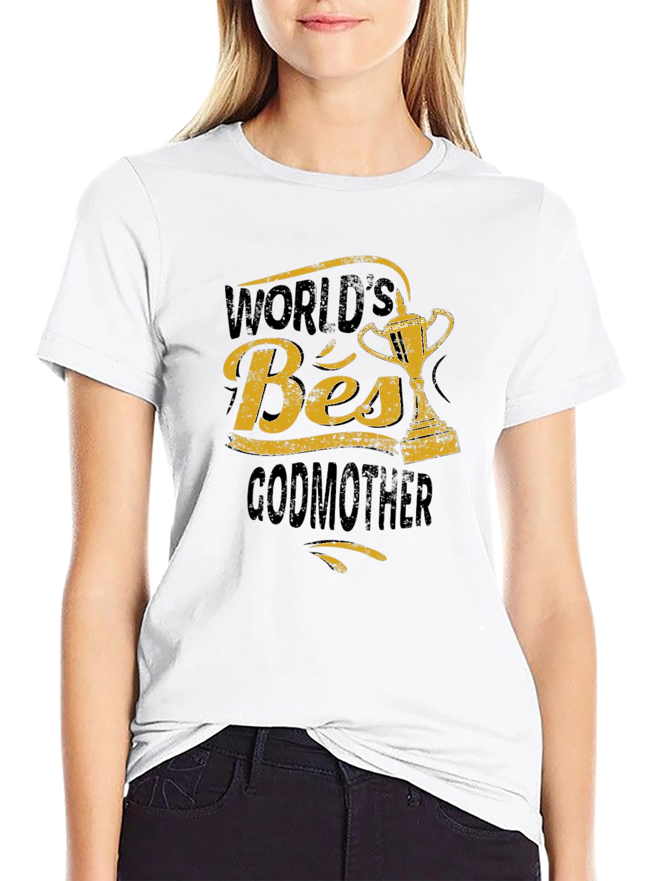 Camiseta Negra: La Mejor Madrina del Mundo