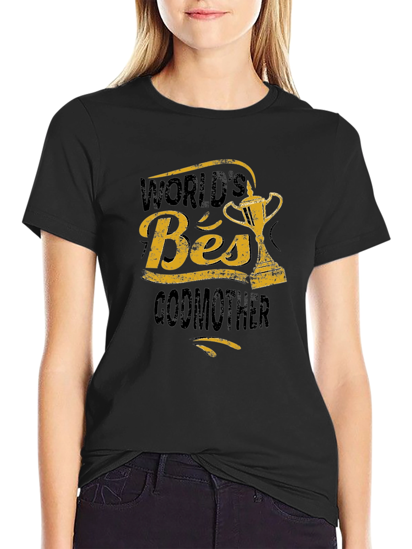 Camiseta Negra: La Mejor Madrina del Mundo
