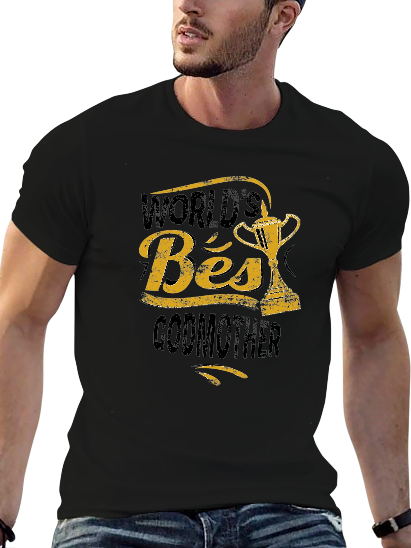 Camiseta Negra: La Mejor Madrina del Mundo