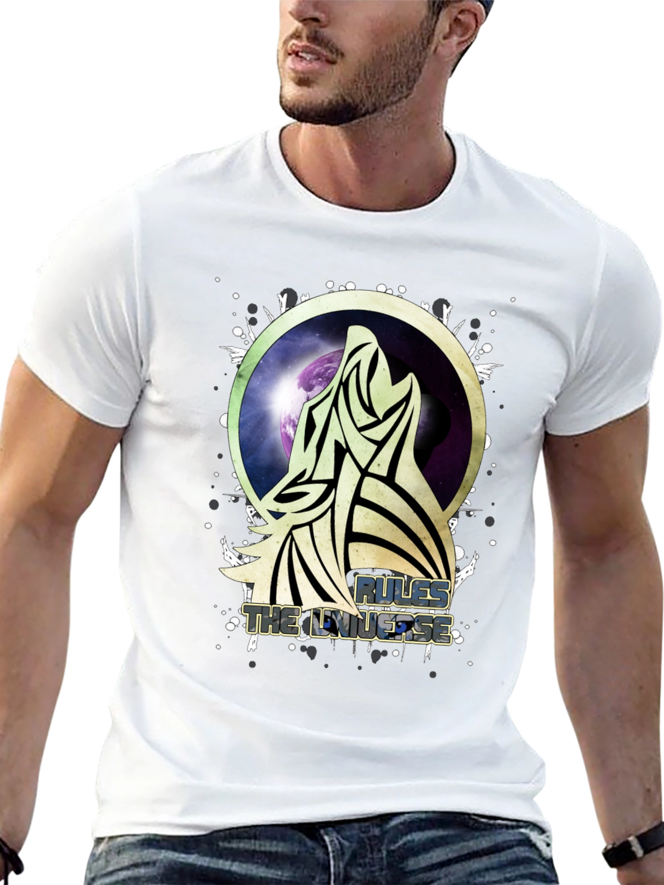 Camiseta Hombre Lobo Espacial