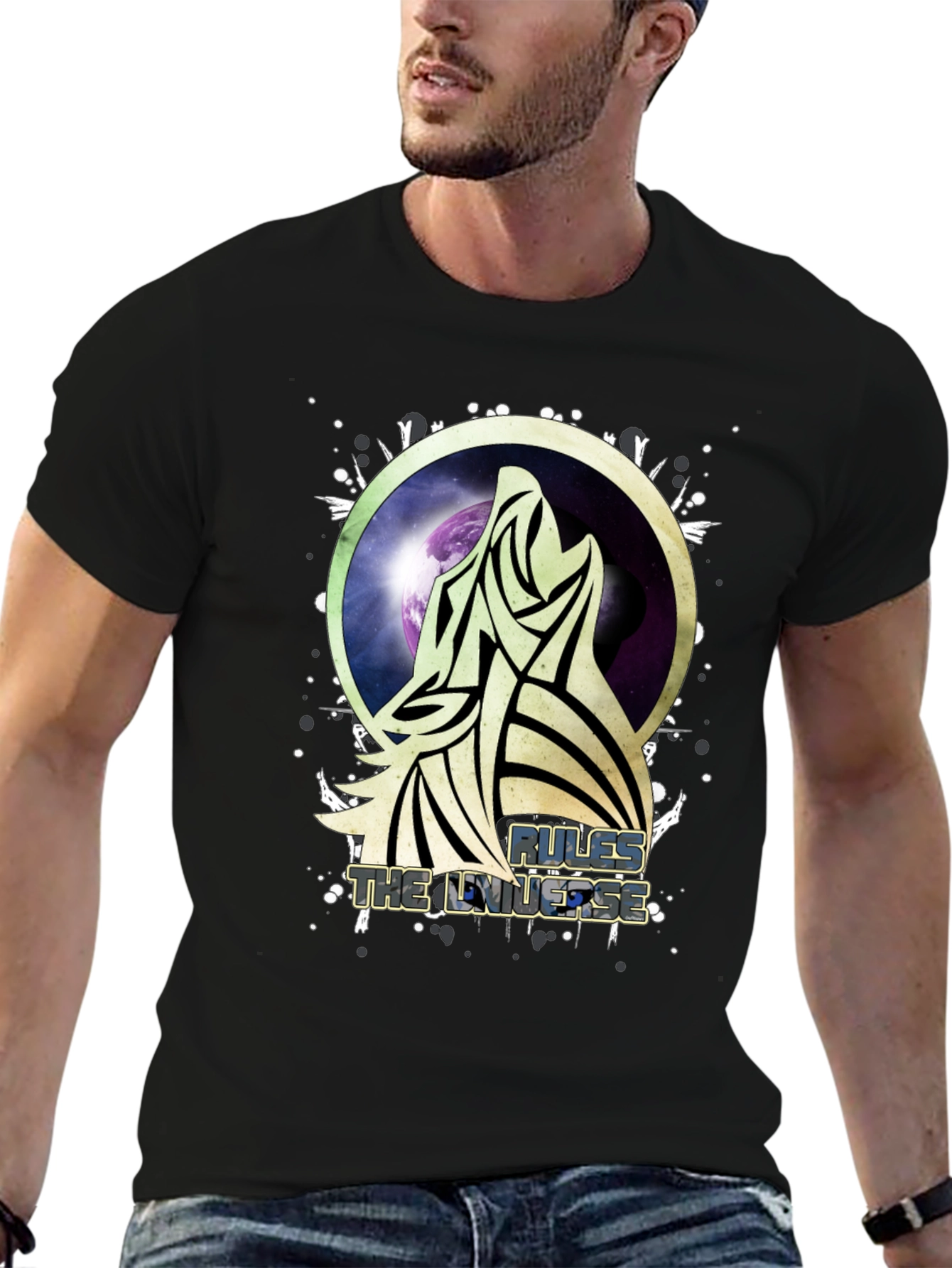 Camiseta Hombre Lobo Espacial