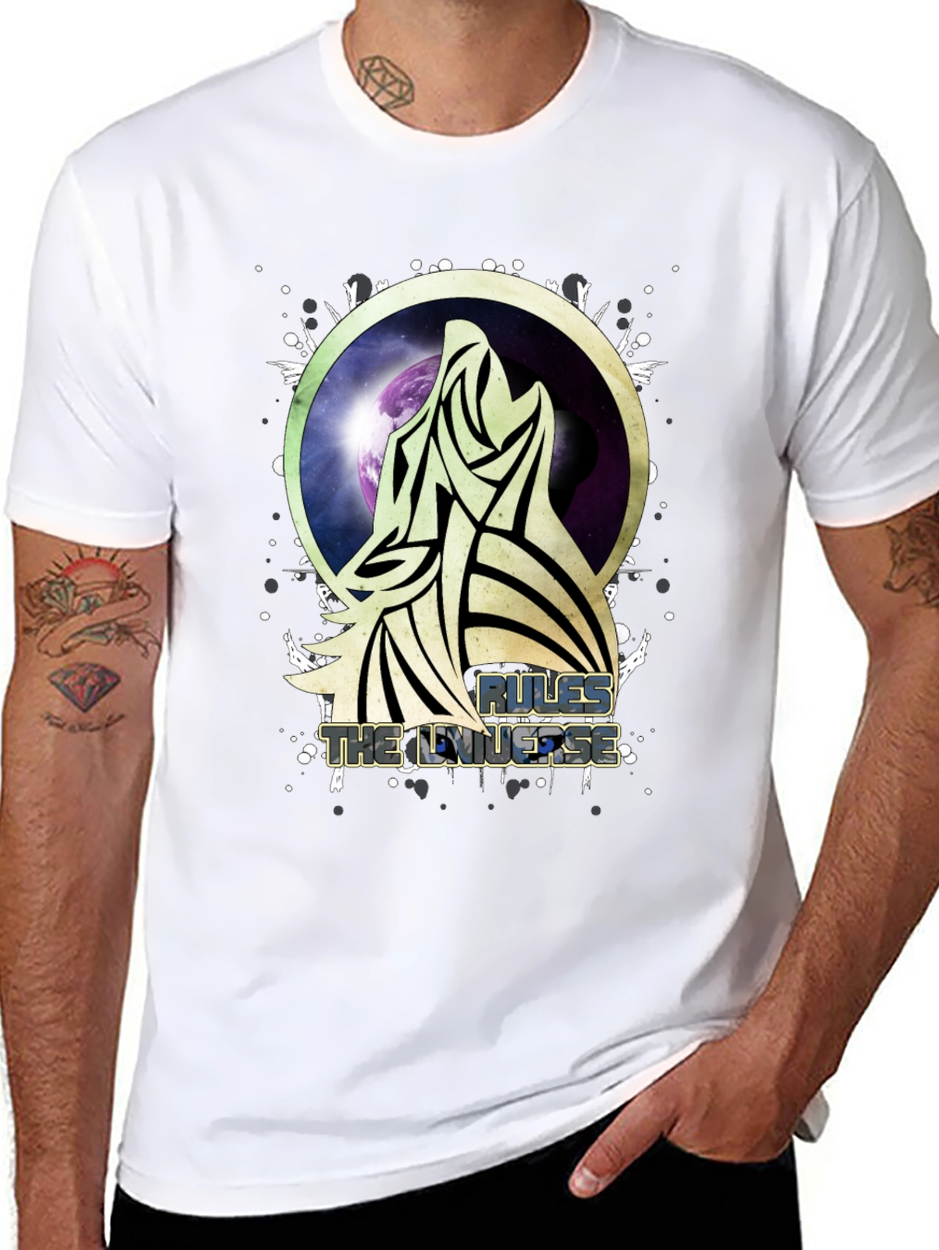 Camiseta Hombre Lobo Espacial