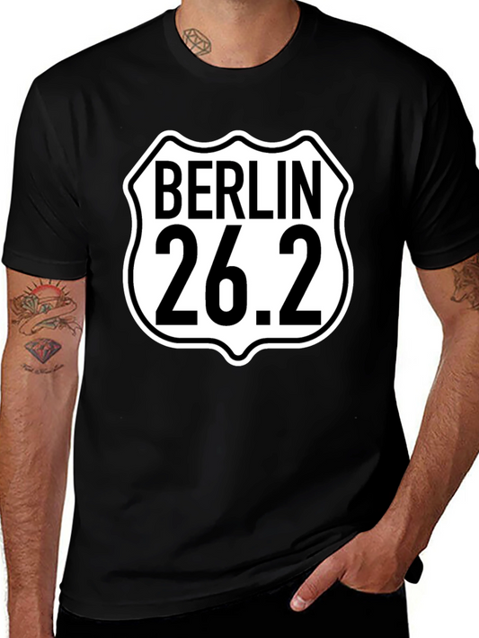 Camiseta Negra Berlín 26.2 Maratón para Hombre