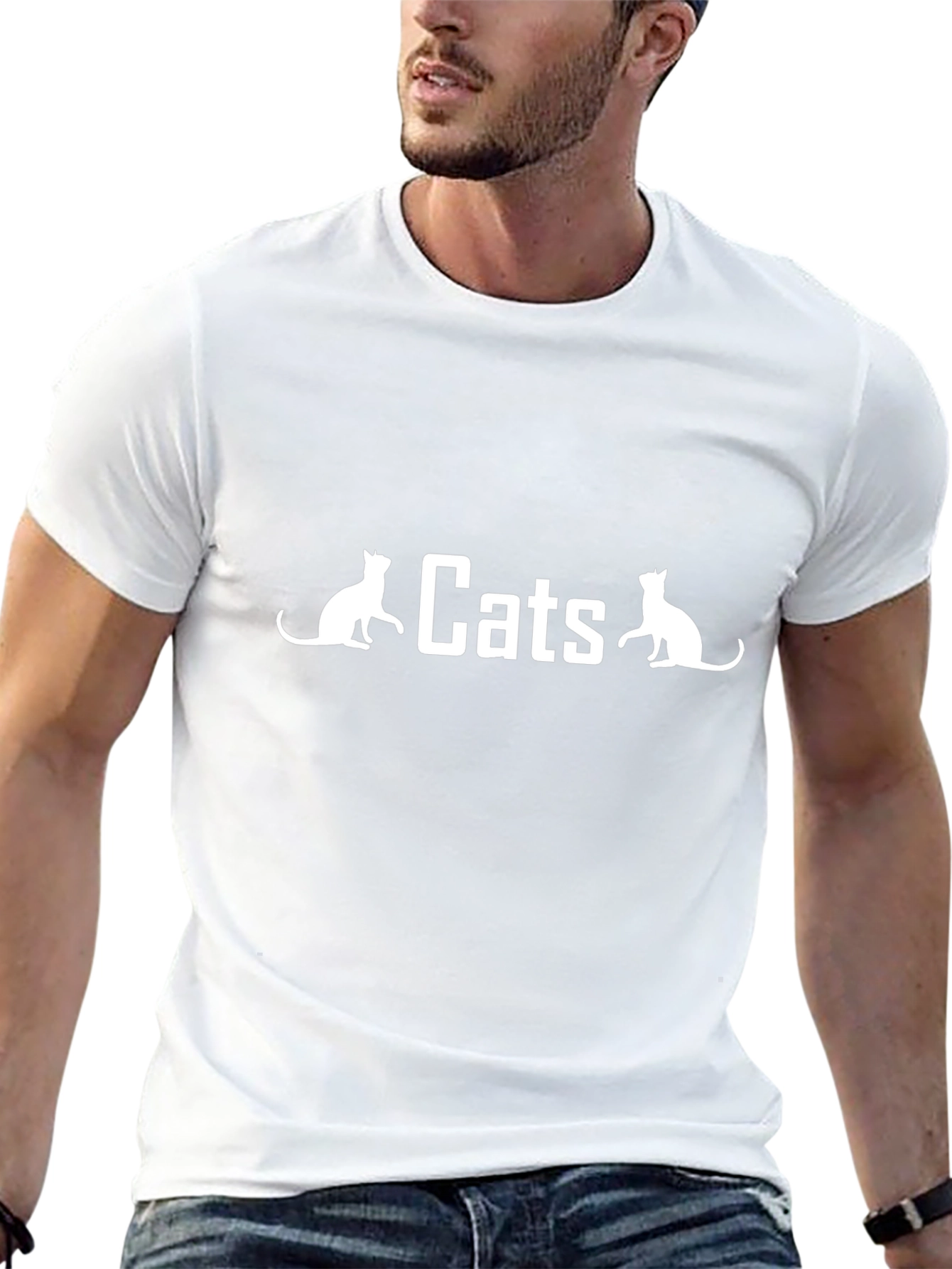 Camiseta Negra Cats para Amantes de los Gatos