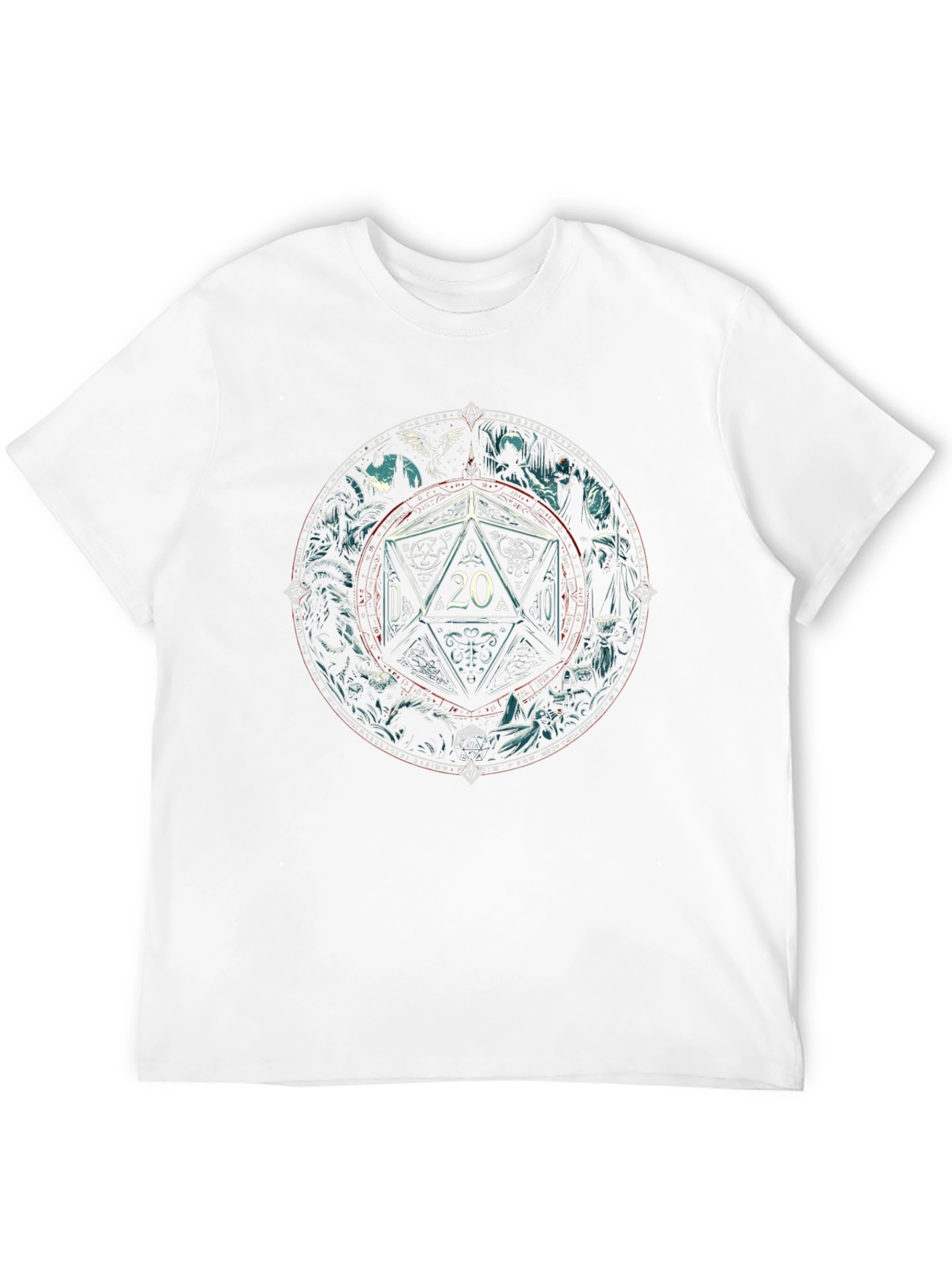 Camiseta Negra D20 Fantasía para Aventureros