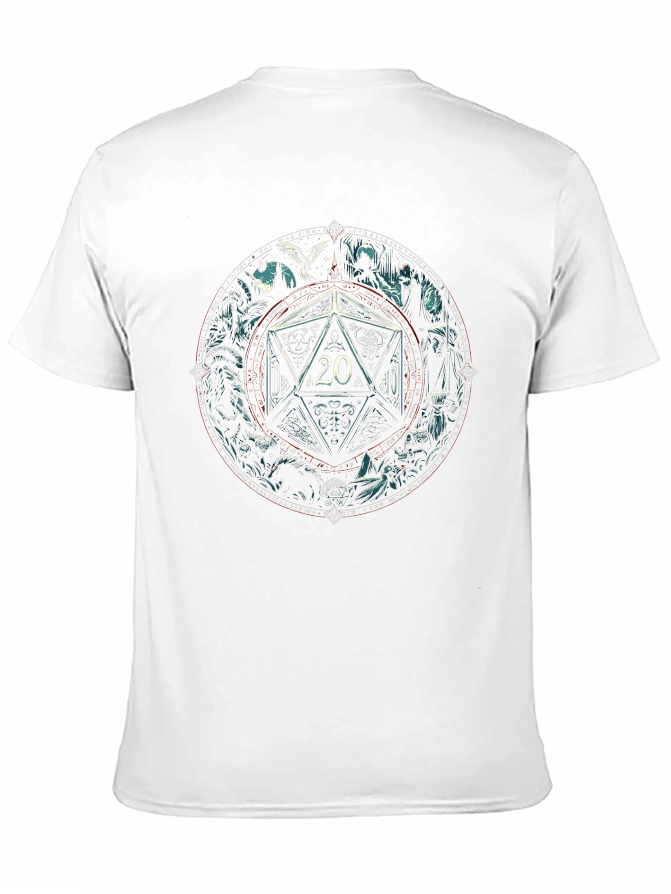 Camiseta Negra D20 Fantasía para Aventureros