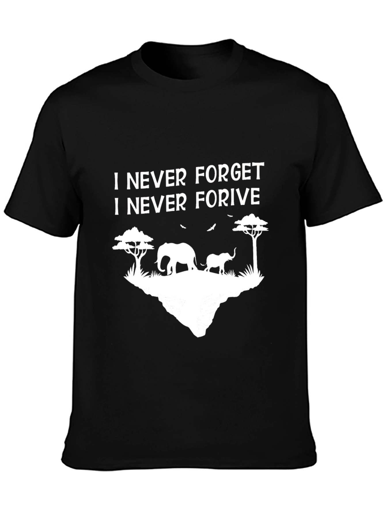 Camiseta Negra Nunca Olvido Nunca Perdono