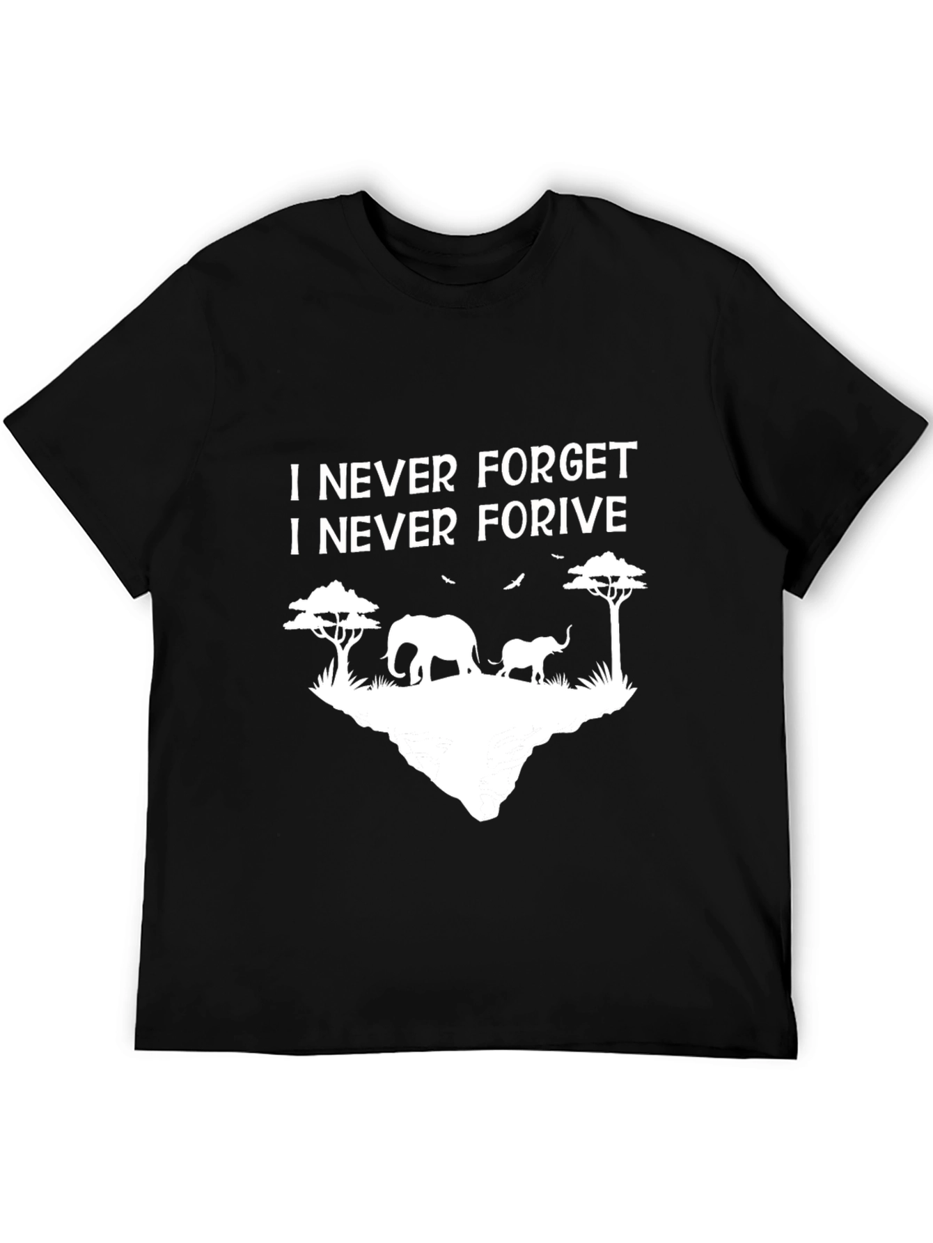 Camiseta Negra Nunca Olvido Nunca Perdono