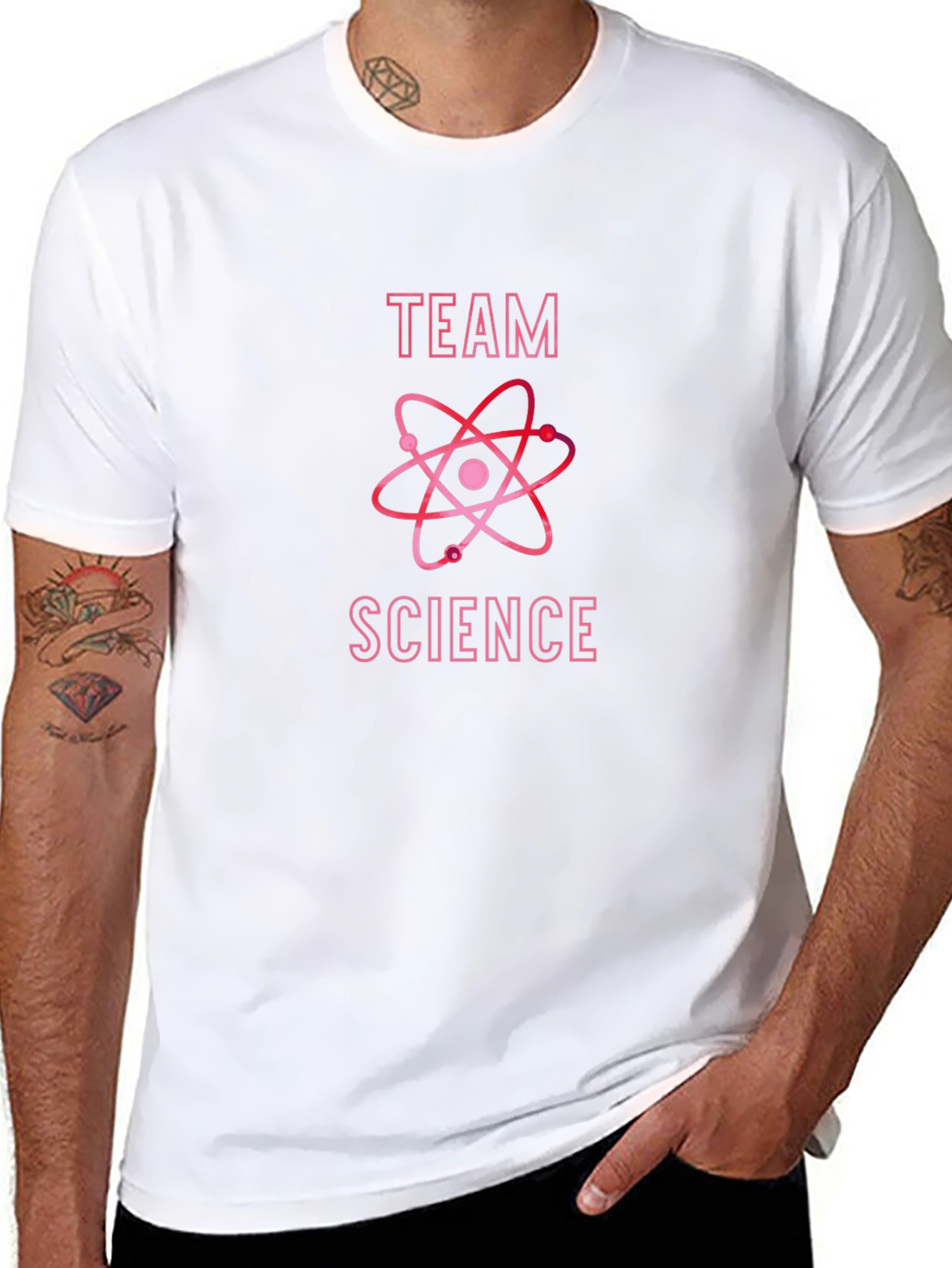 Camiseta Negra Team Science Diseño Atómico