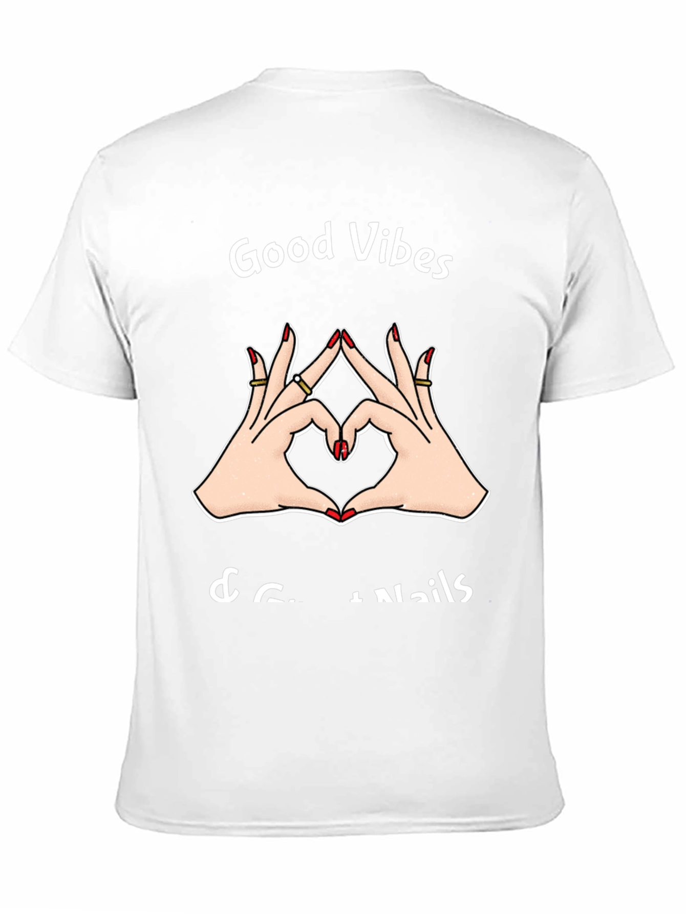 Camiseta Negra: Good Vibes & Great Nails