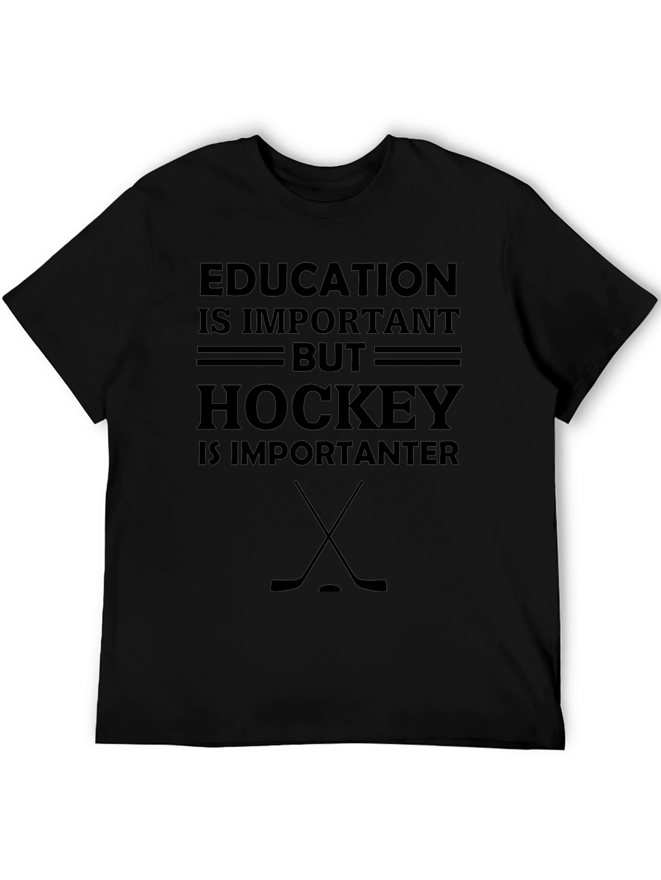Camiseta Hombre Negra Hockey is Importanter