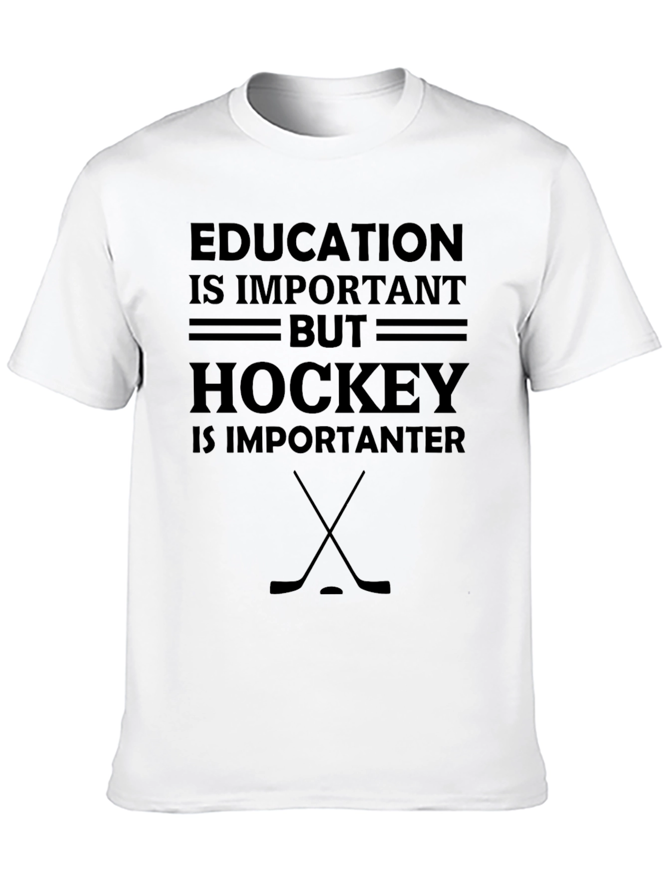 Camiseta Hombre Negra Hockey is Importanter