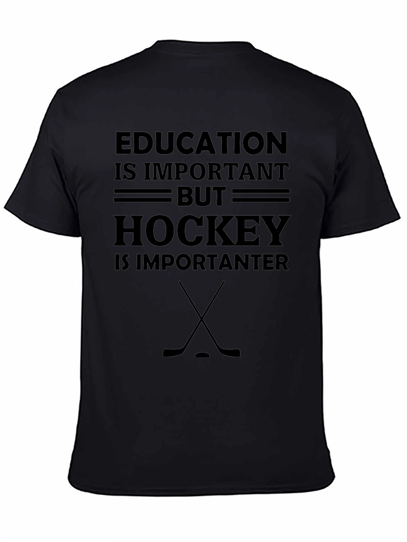 Camiseta Hombre Negra Hockey is Importanter