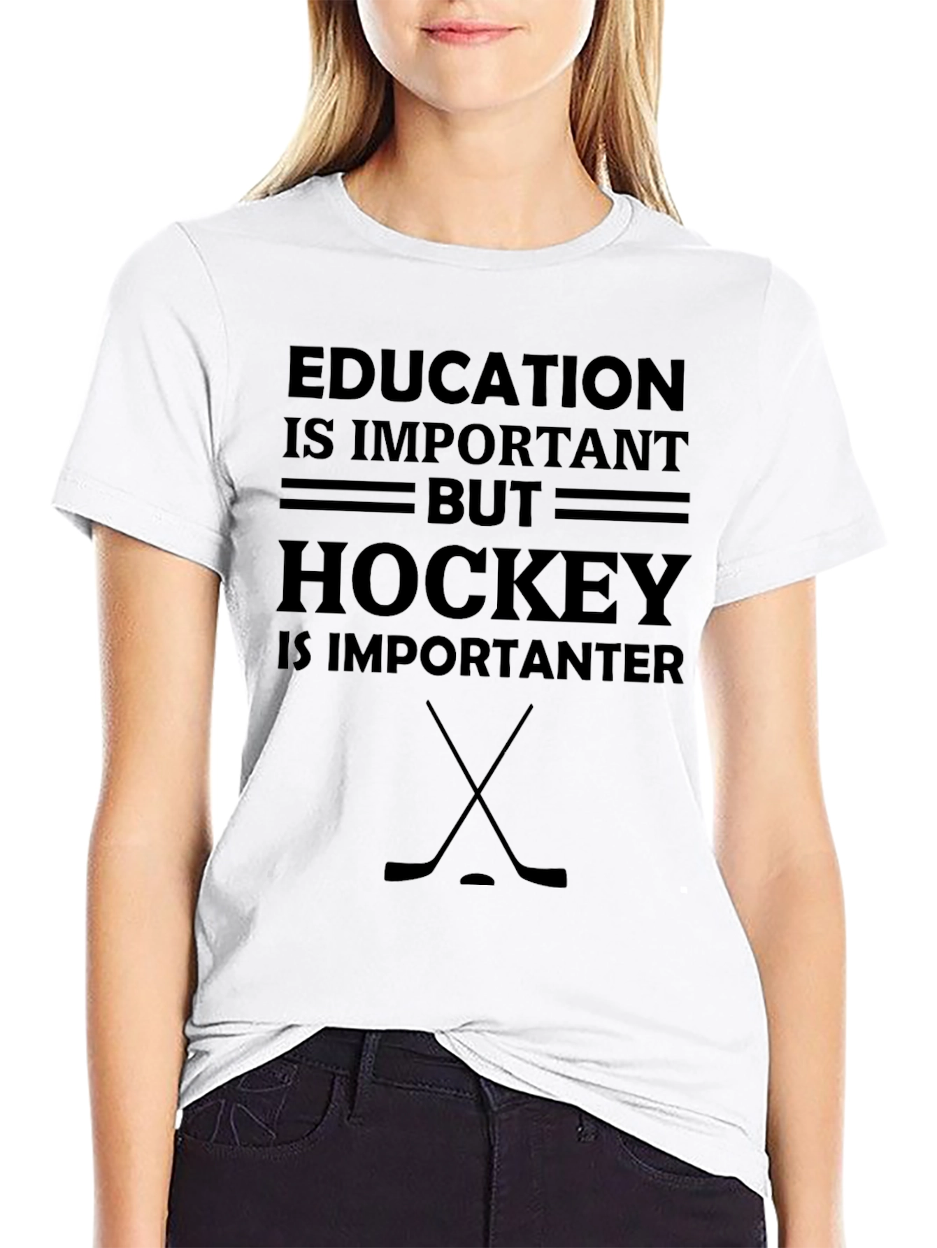 Camiseta Hombre Negra Hockey is Importanter
