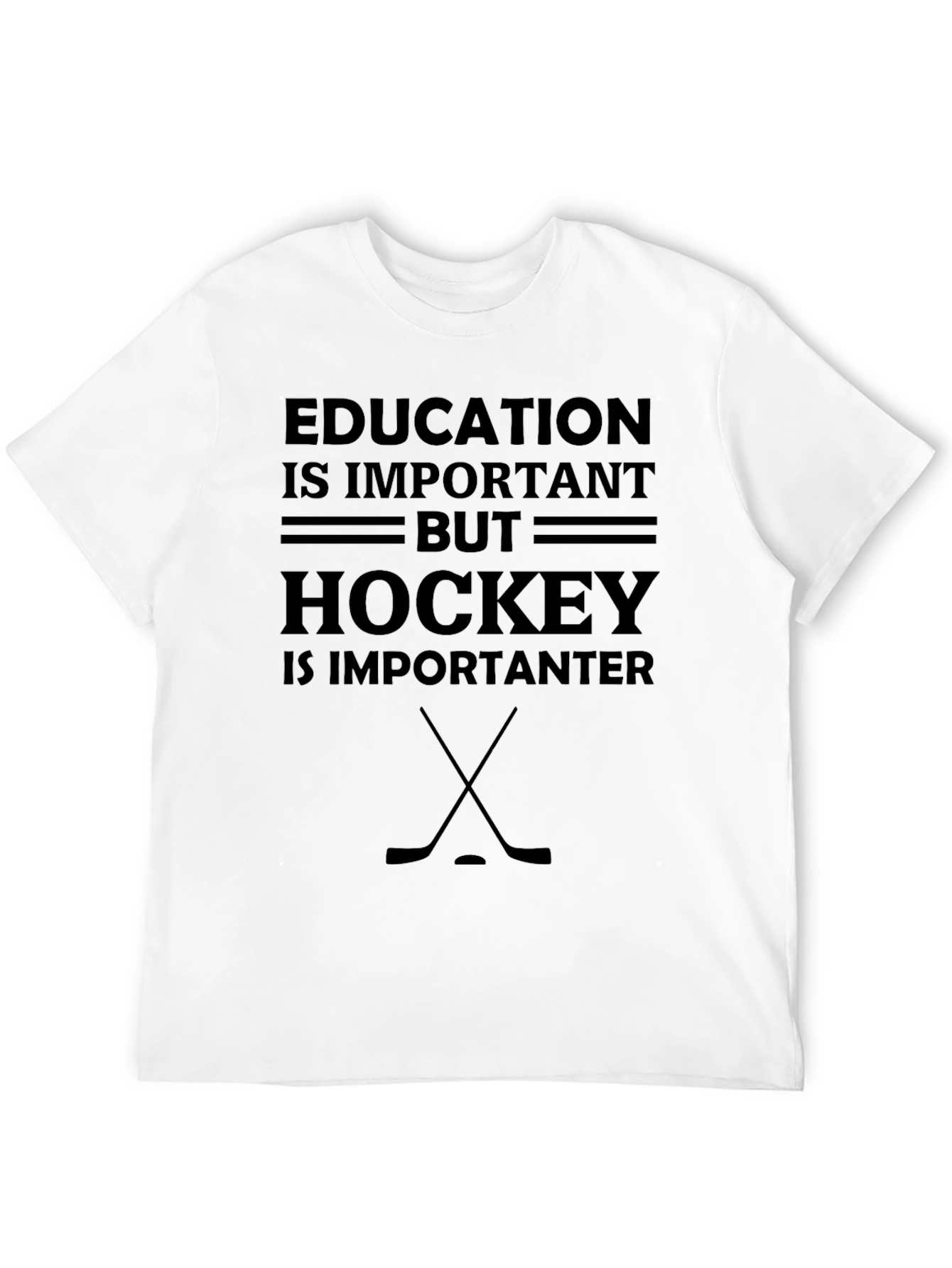 Camiseta Hombre Negra Hockey is Importanter