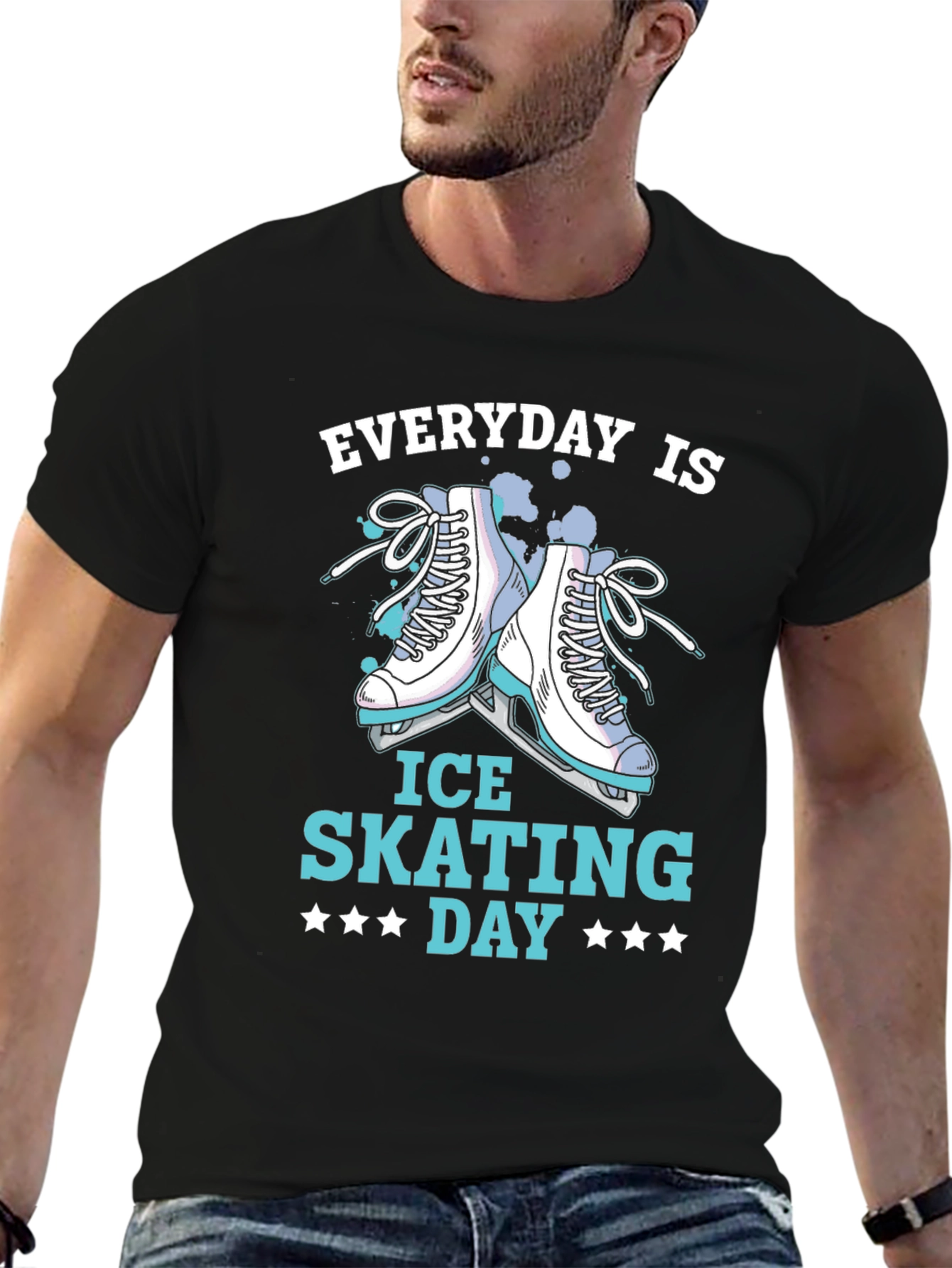 Camiseta Negra Everyday is Ice Skating Day
