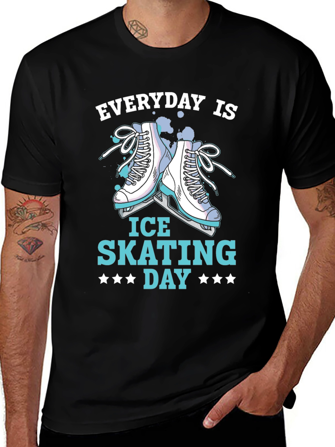 Camiseta Negra Everyday is Ice Skating Day