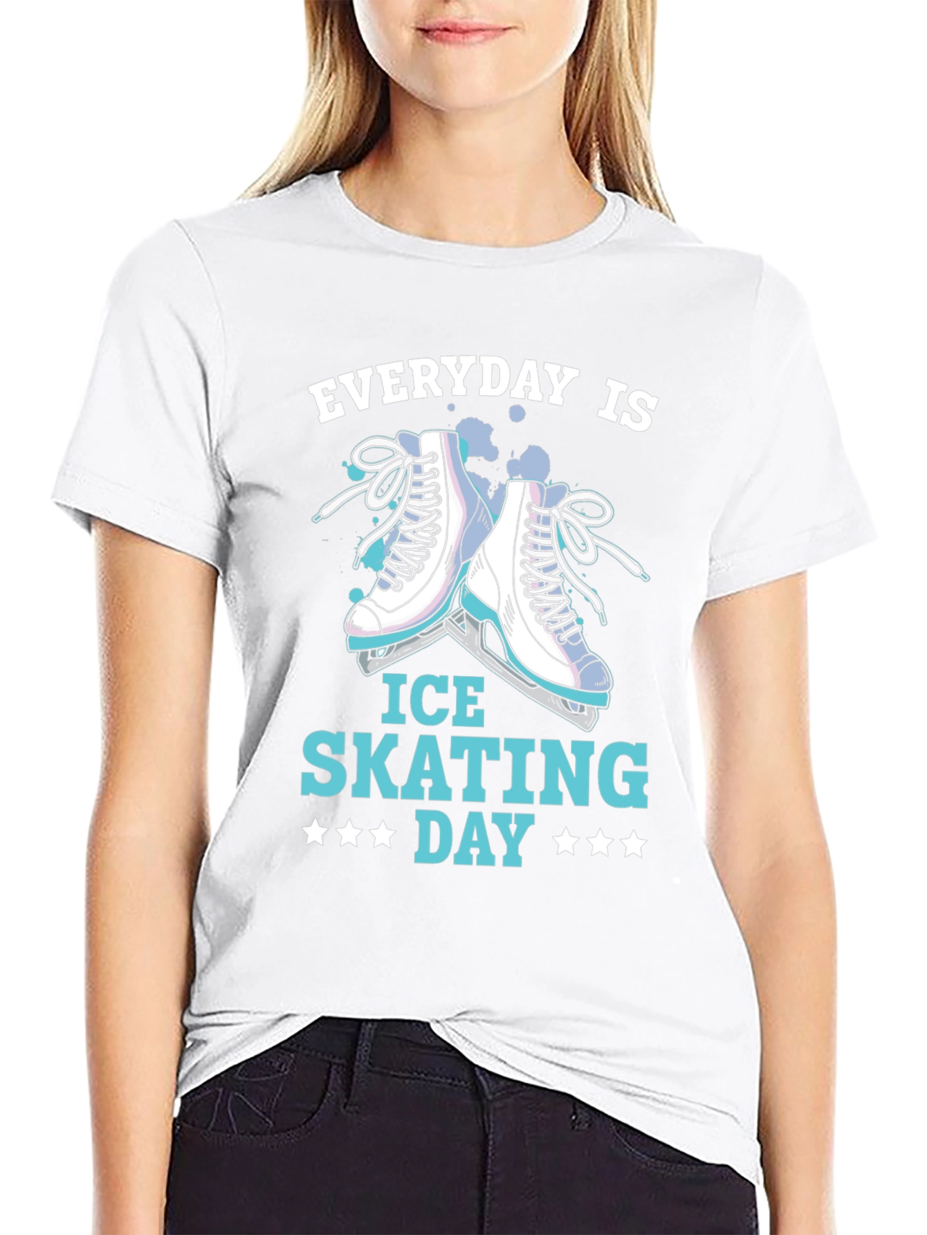 Camiseta Negra Everyday is Ice Skating Day
